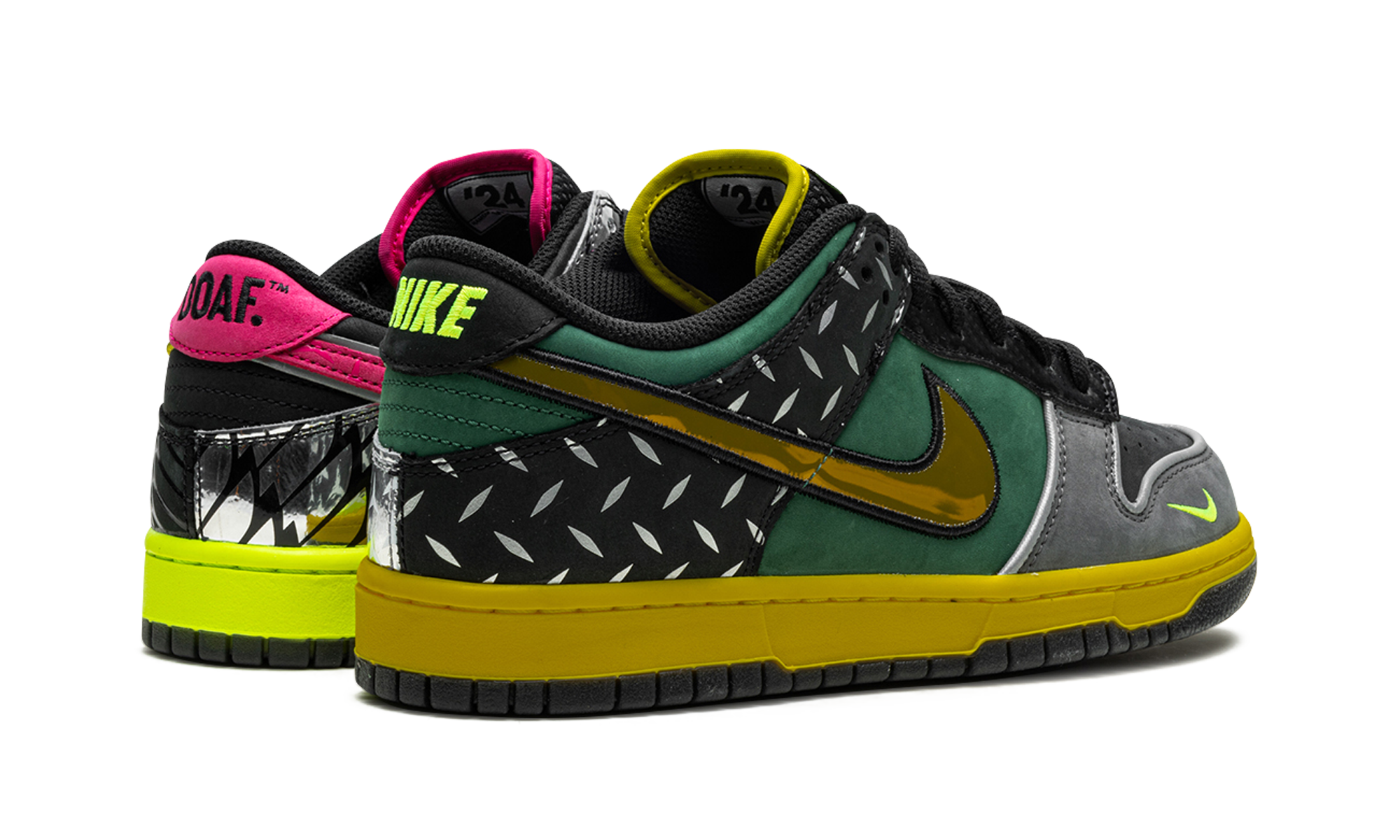 nike dunk low what the duck home university of oregon pe+HV1454-001+diagnol right behind view
