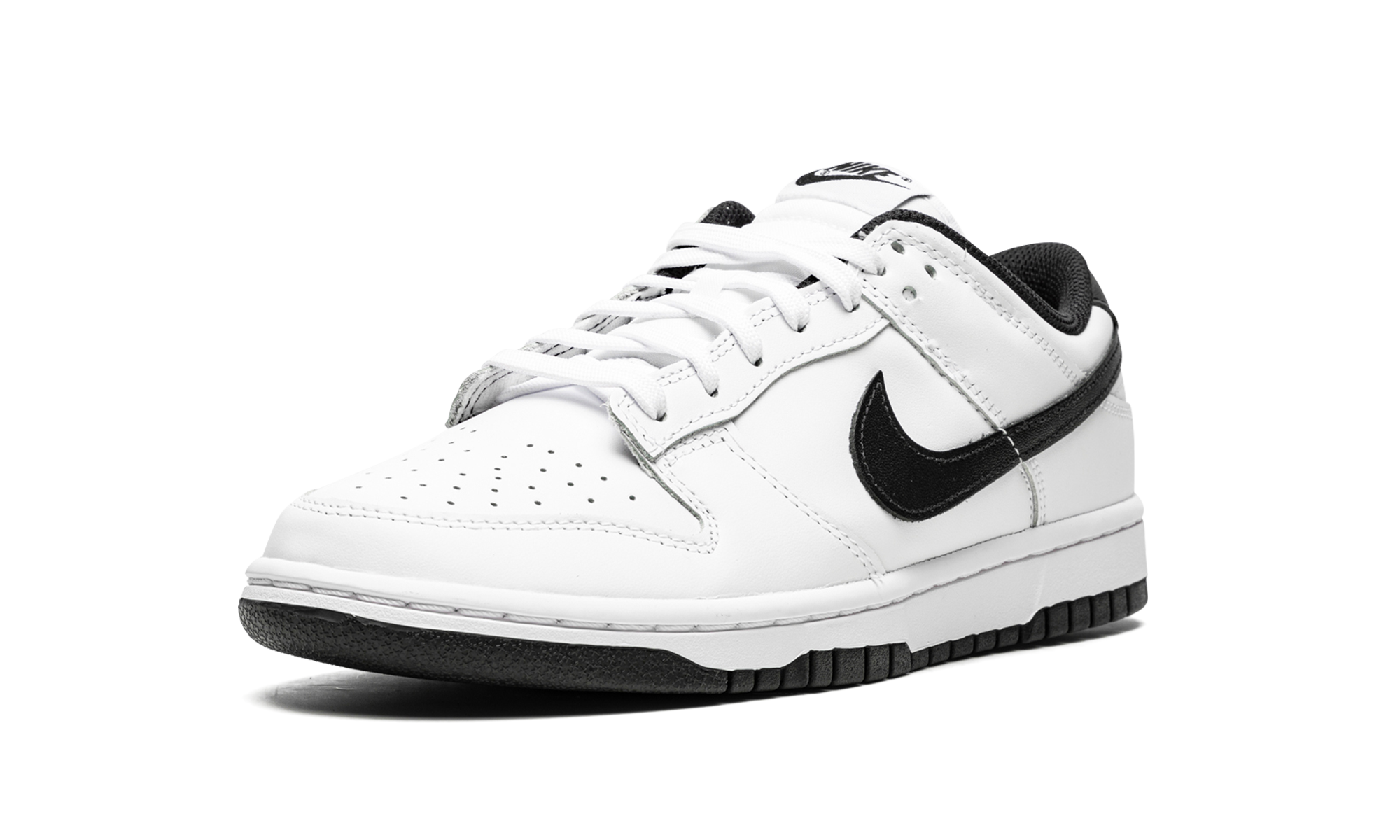 nike dunk low white black 2022 women s+DD1503-113+left diagnol single view