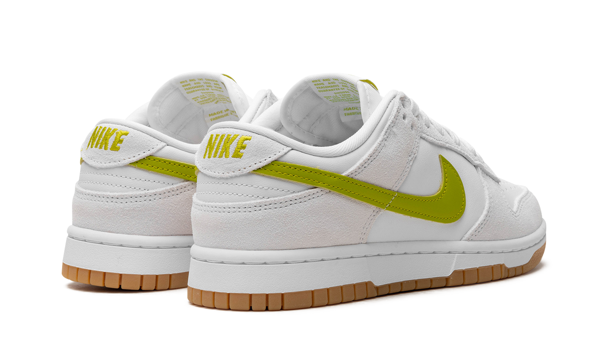 nike dunk low white bright cactus women s+HJ7335-133+diagnol right behind view