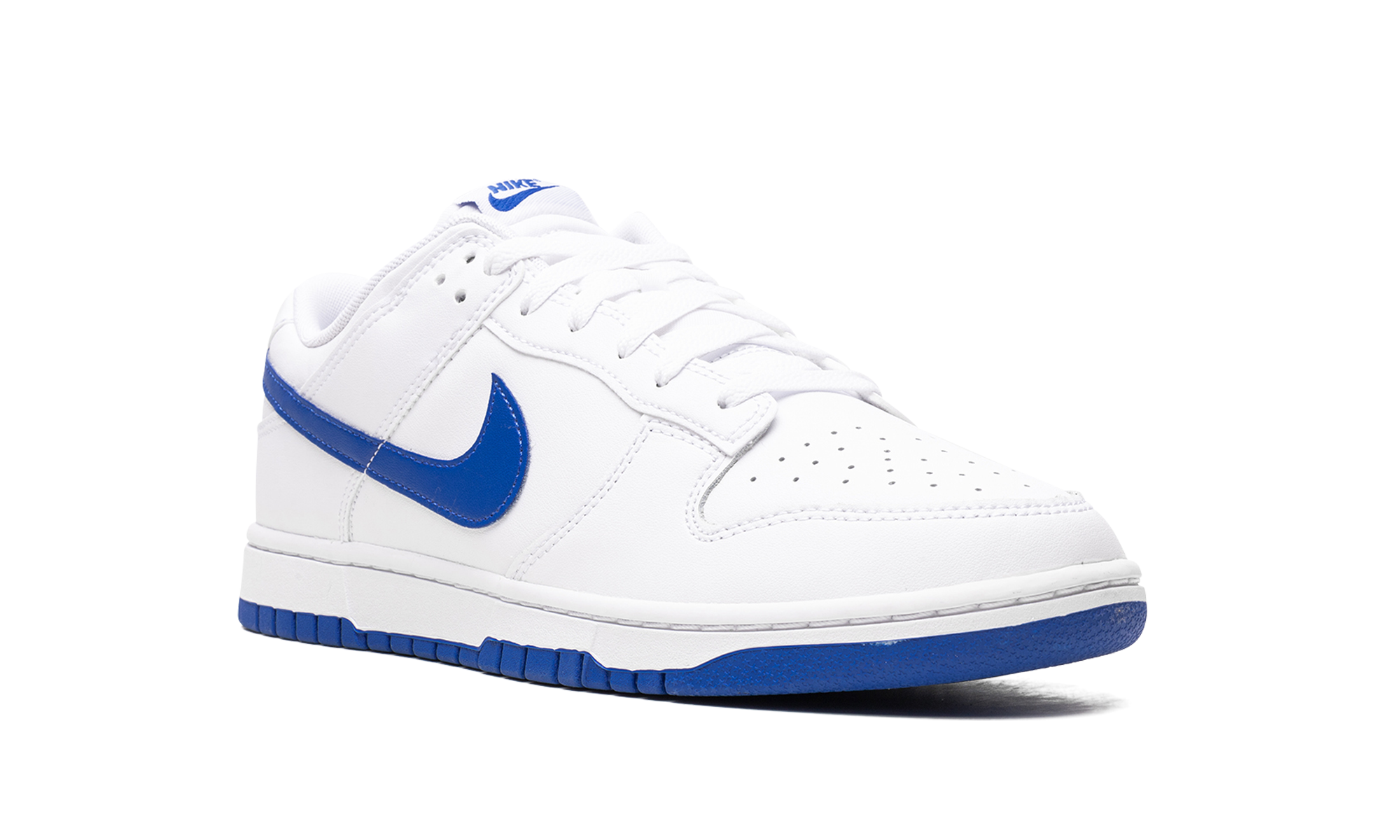 nike dunk low white hyper royal+DV0831-104+diagnol right view