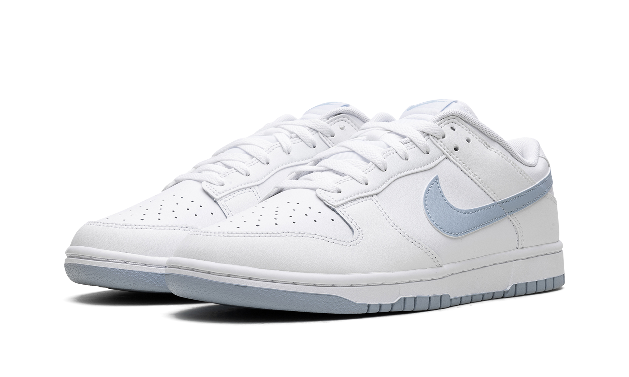 nike dunk low white light armory blue+DV0831-109+diagnol left view