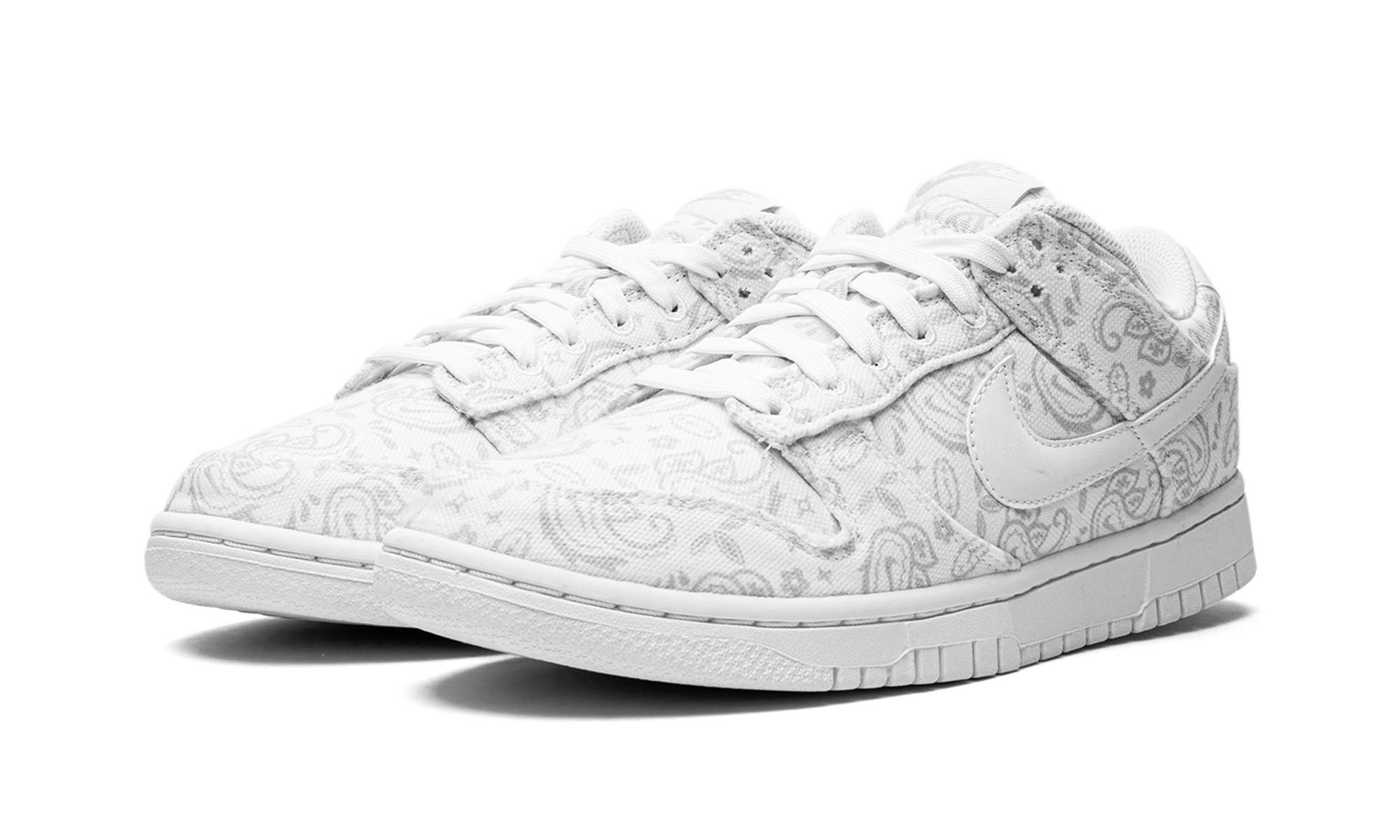 nike dunk low white paisley women s+DJ9955-100+diagnol left view