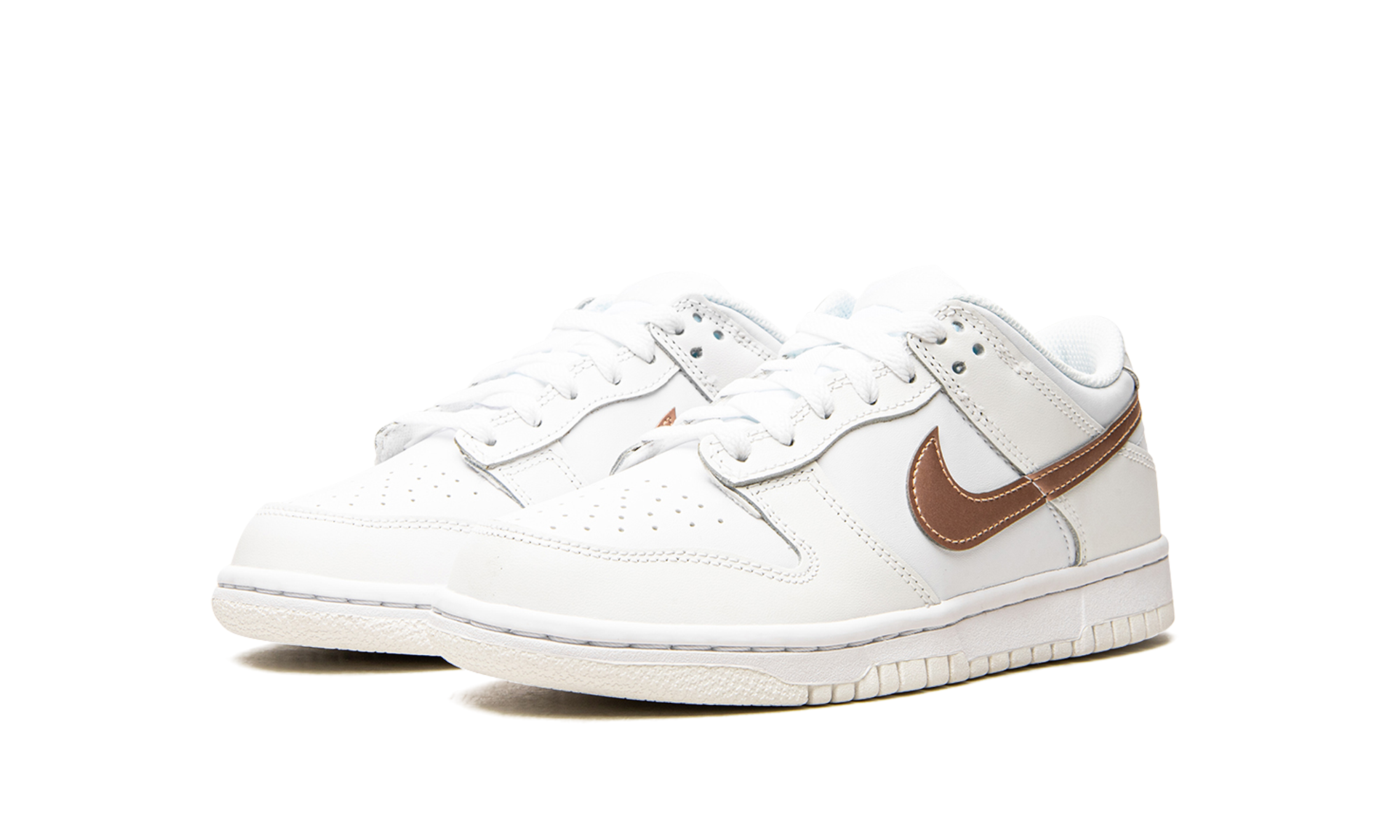 nike dunk low white pink gs+DH9765-100+diagnol left view
