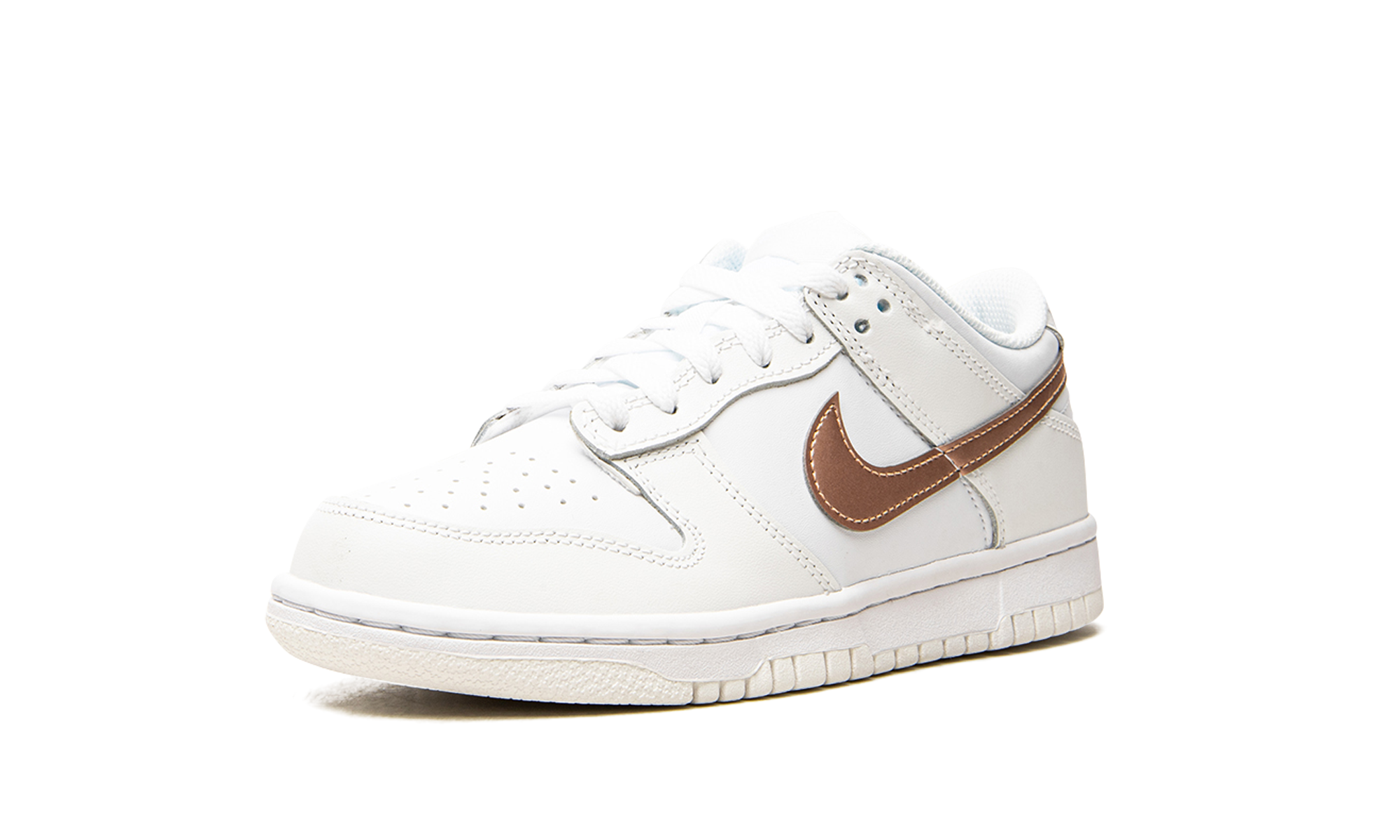 nike dunk low white pink gs+DH9765-100+left diagnol single view