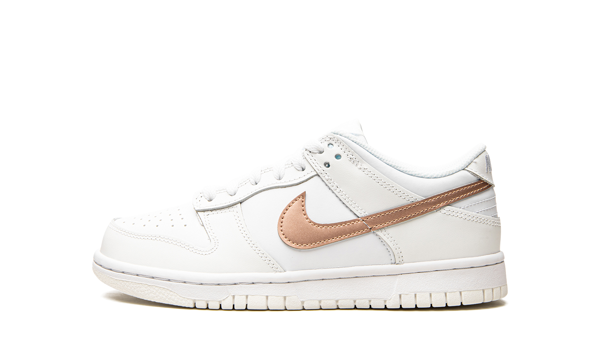 nike dunk low white pink gs+DH9765-100+diagnol right view 1