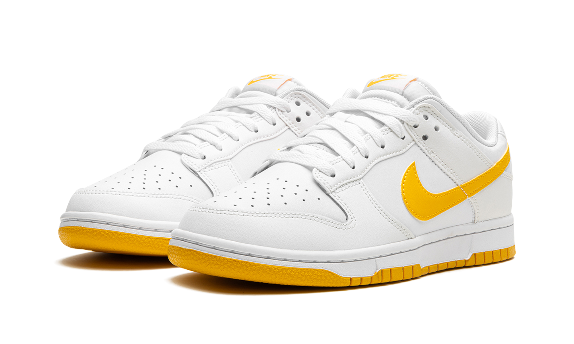 nike dunk low white university gold+DV0831-110+diagnol left view