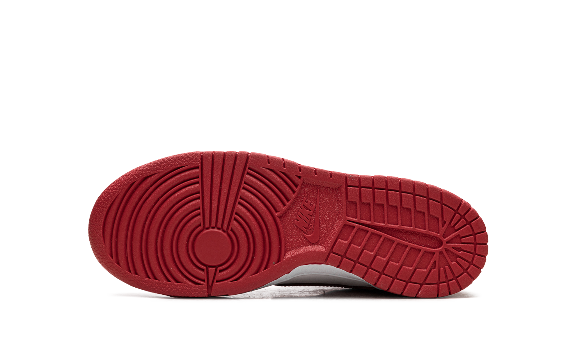 nike dunk low white university red gs+FB9109-119+bottom view
