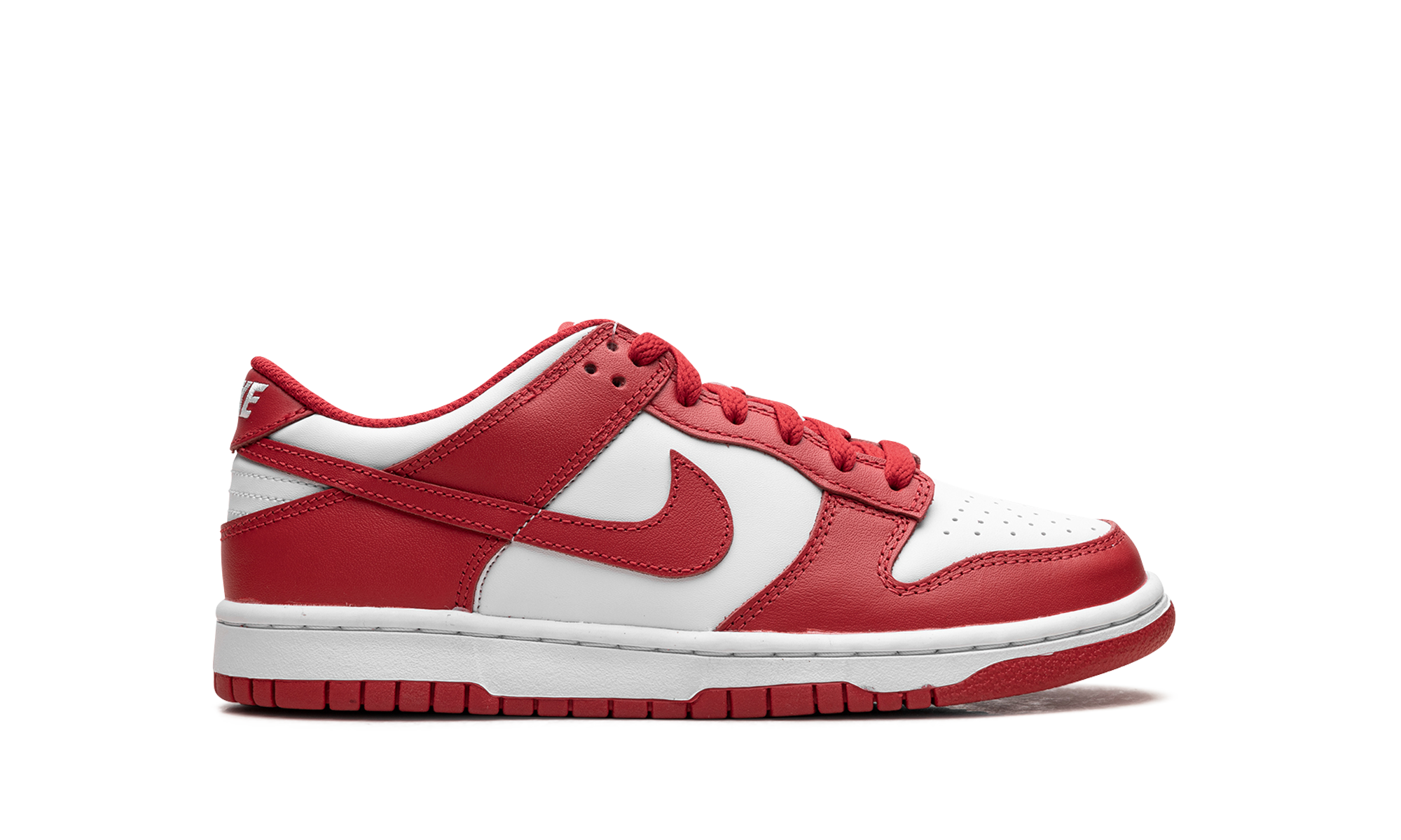 nike dunk low white university red gs+FB9109-119+right view