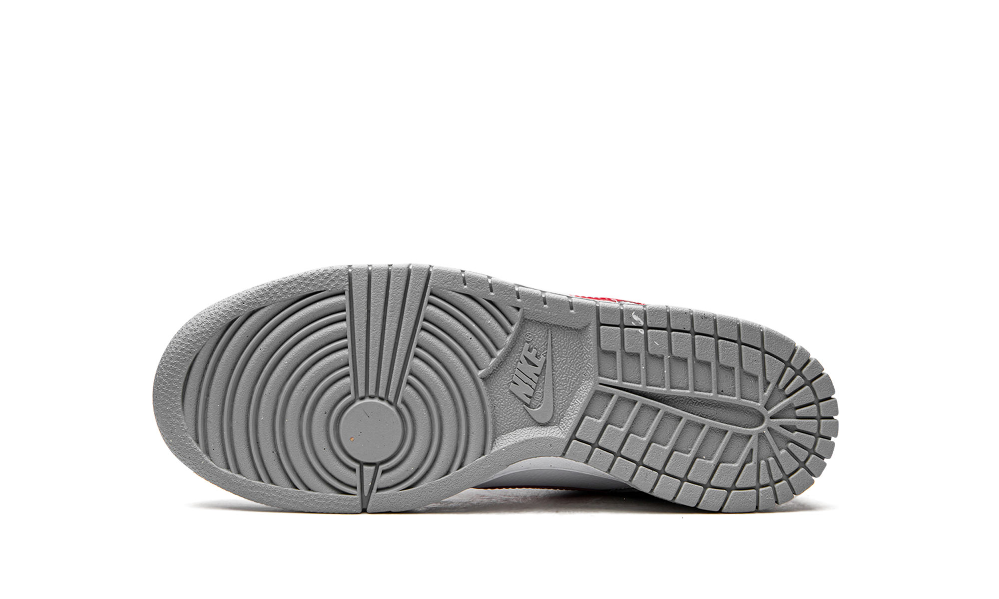 nike dunk low white wolf grey university red gs+DV7149-001+bottom view