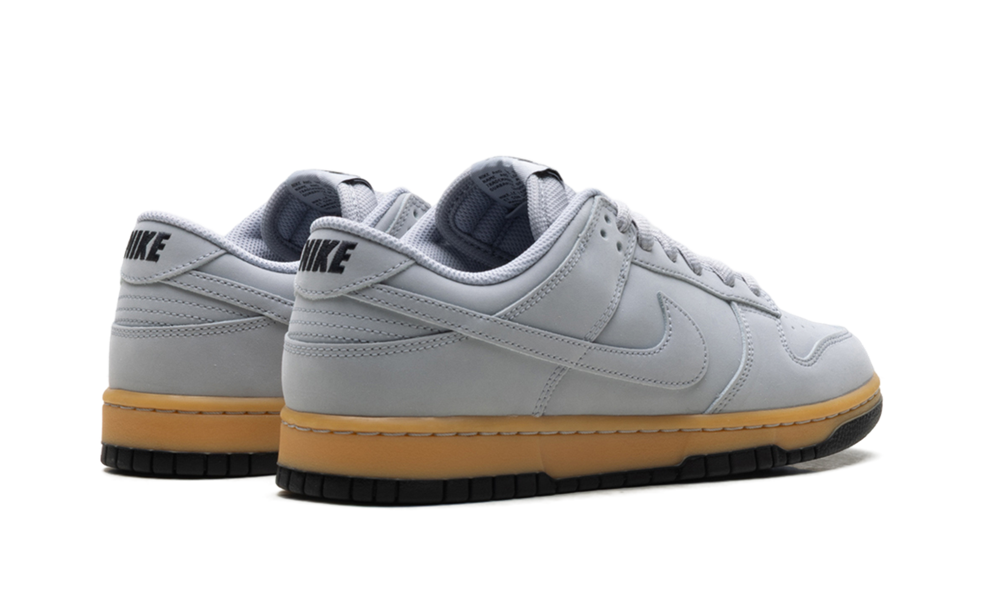 nike dunk low wolf grey gum+HQ1932-001+diagnol right behind view