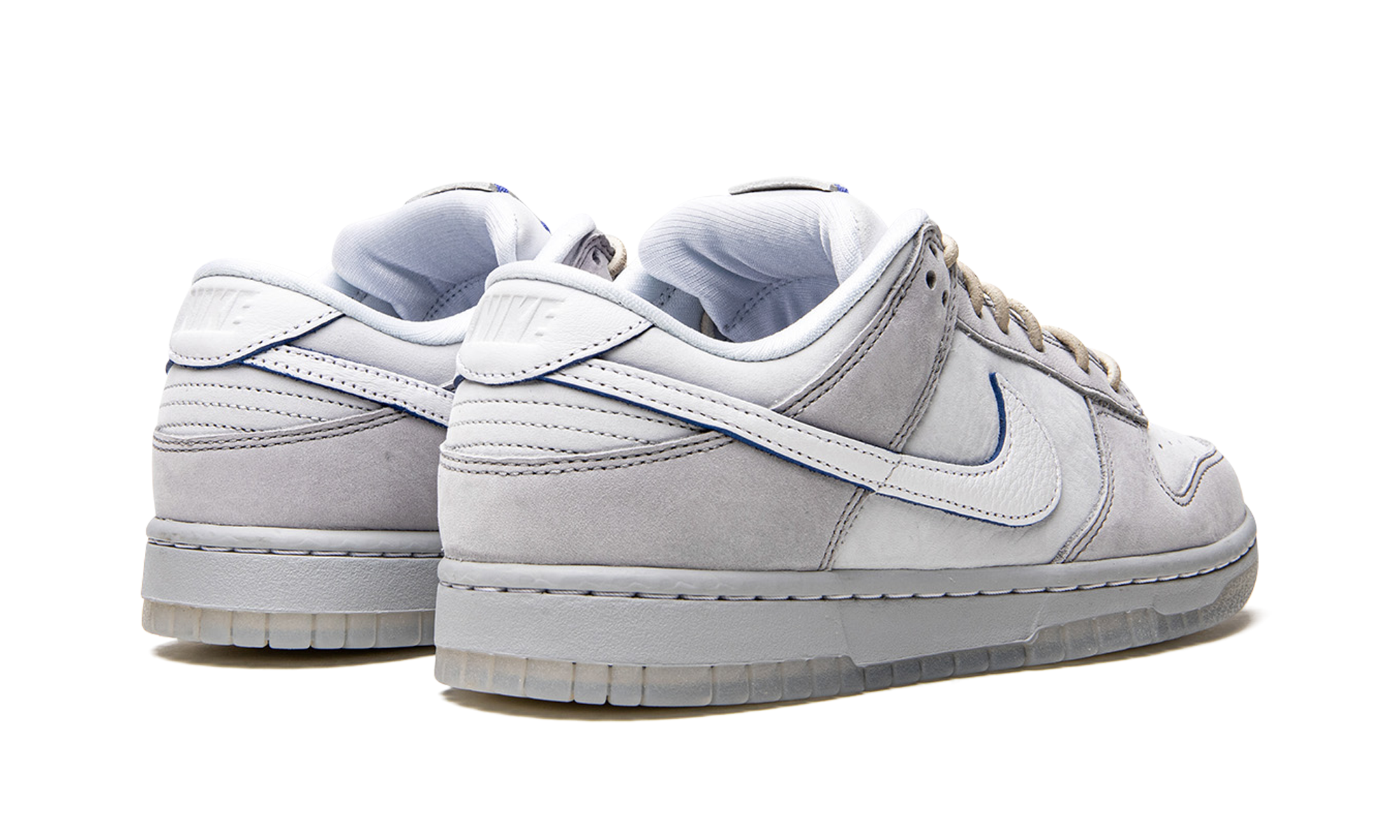 nike dunk low wolf grey pure platinum+DX3722-001+diagnol right behind view
