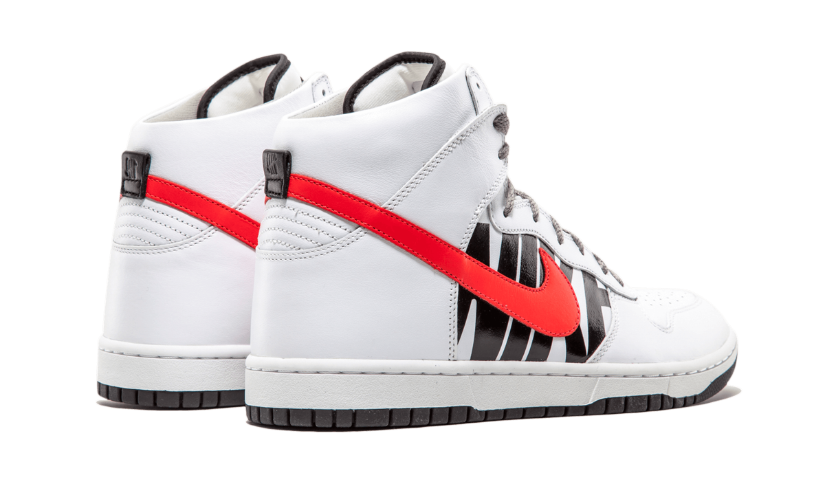 nike dunk lux high undefeated white infrared+826668-160+left diagnol single view