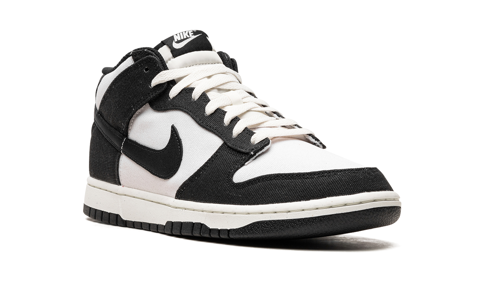 nike dunk mid canvas panda+DV0830-102+diagnol right view