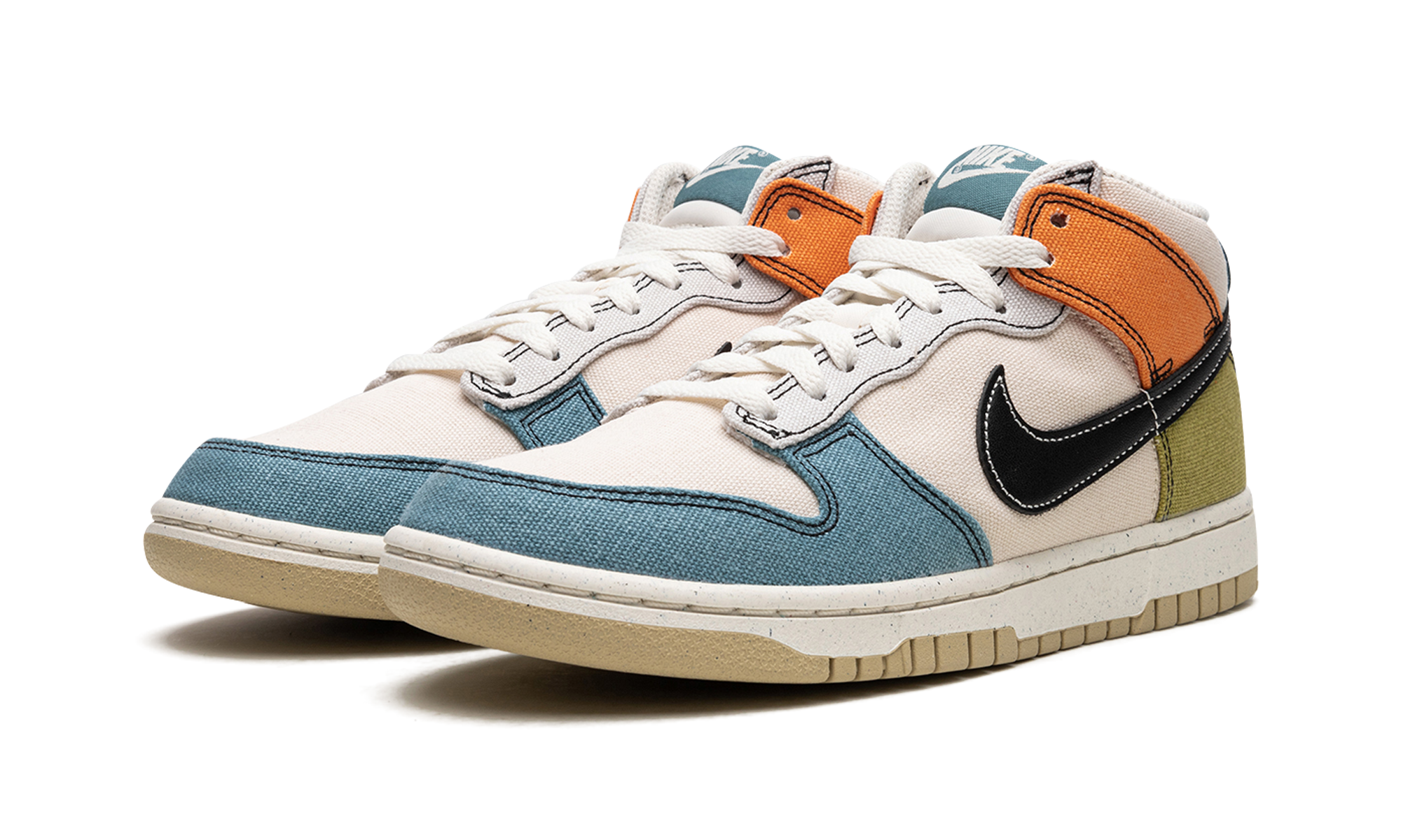 nike dunk mid pale ivory multi+DV0830-100+diagnol left view