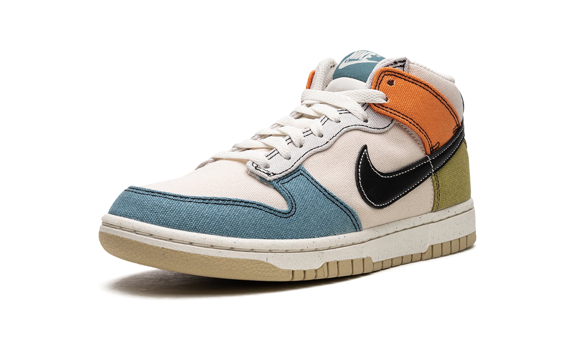 nike dunk mid pale ivory multi+DV0830-100+left diagnol single view