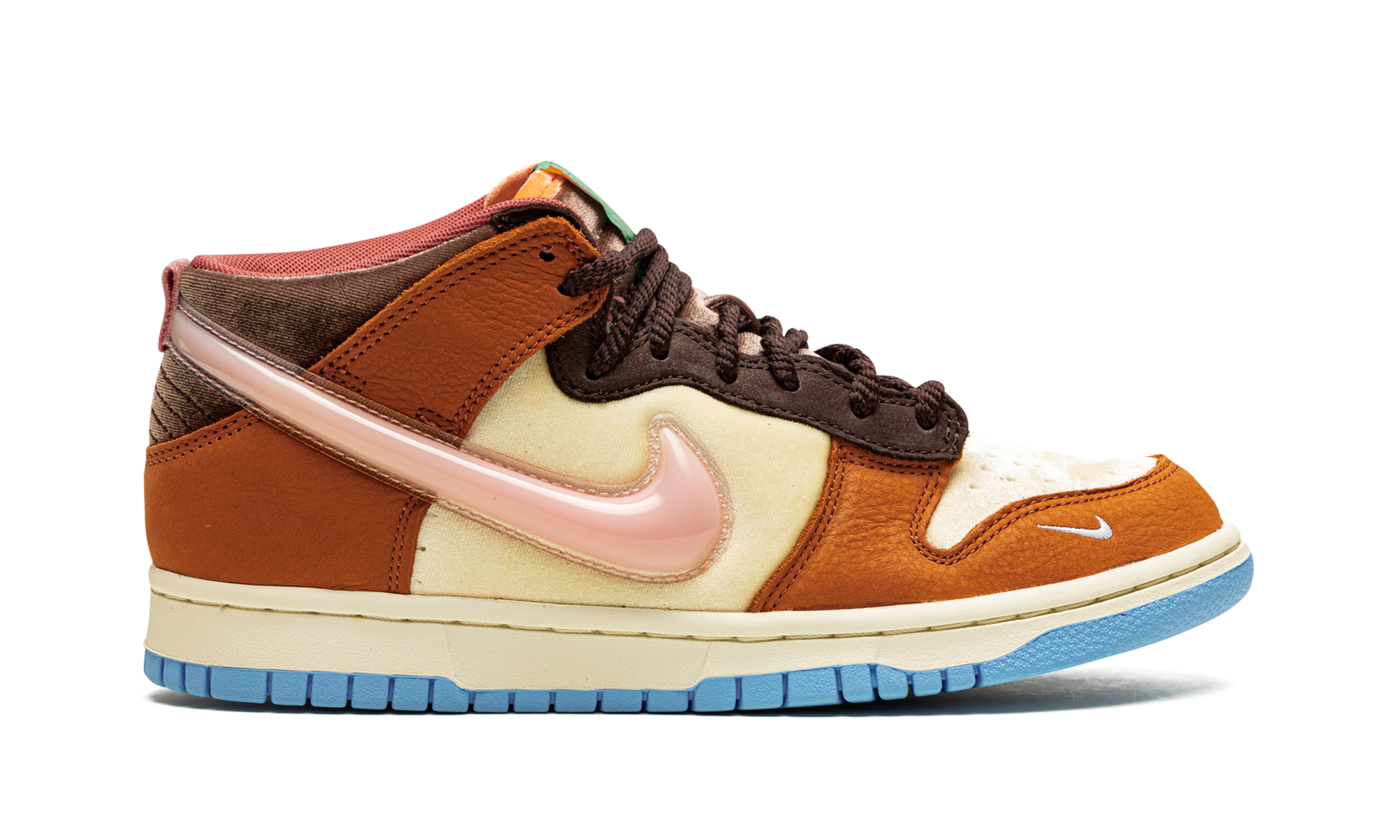 nike dunk mid social status free lunch chocolate milk+DJ1173-700+right view