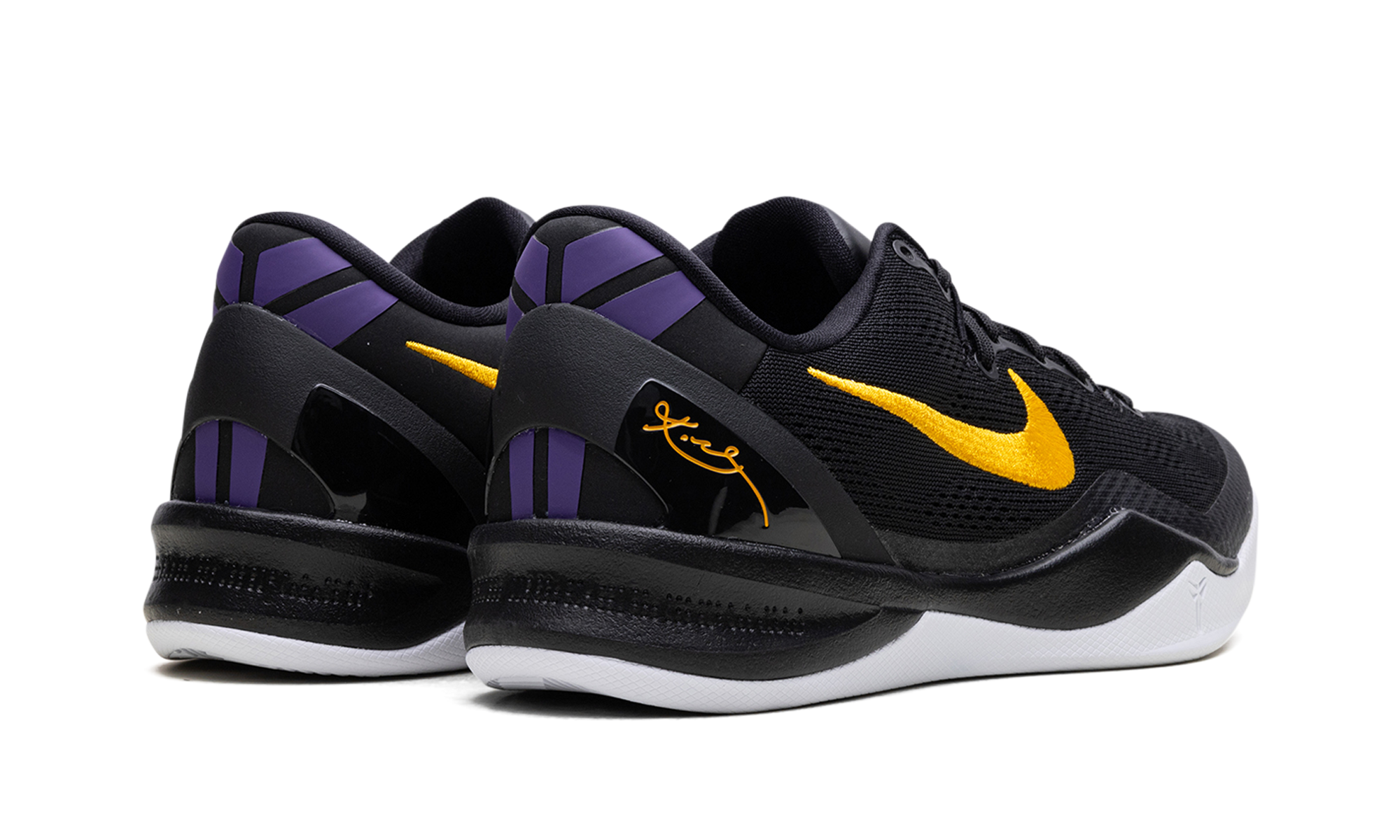 nike kobe 8 protro lakers away+HF9550-001+diagnol right behind view