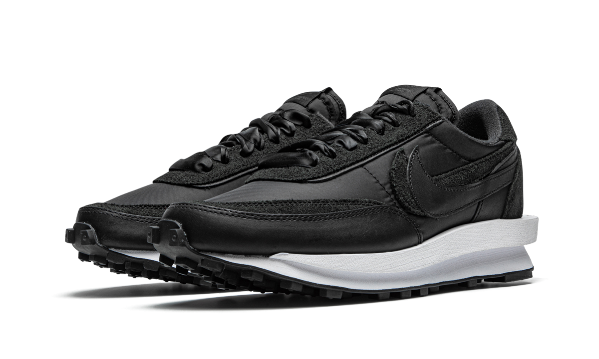 nike ld waffle sacai black nylon+BV0073-002+diagnol left view