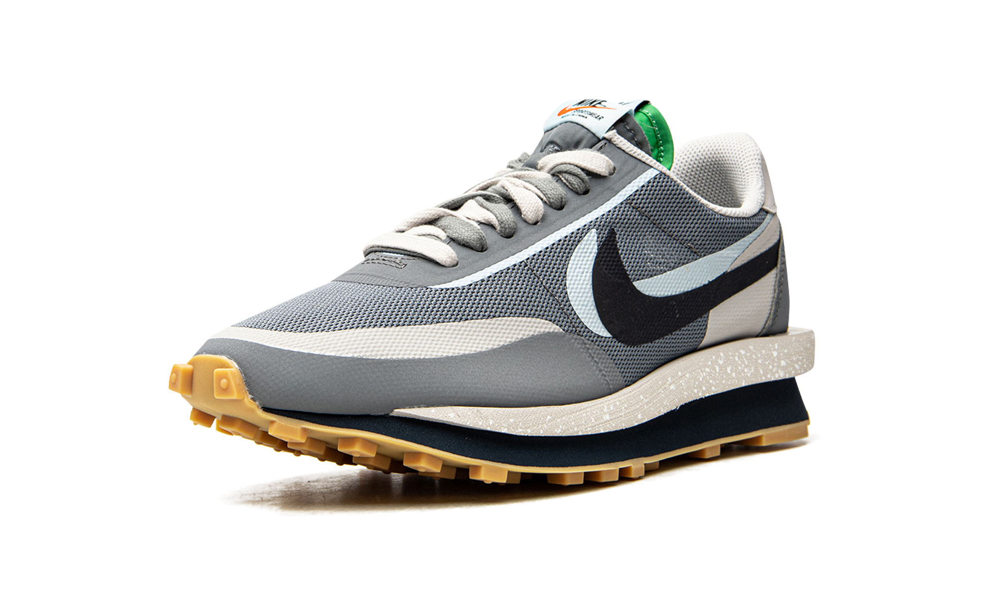 nike ld waffle sacai clot kiss of death 2 cool grey+DH3114-001+left diagnol single view