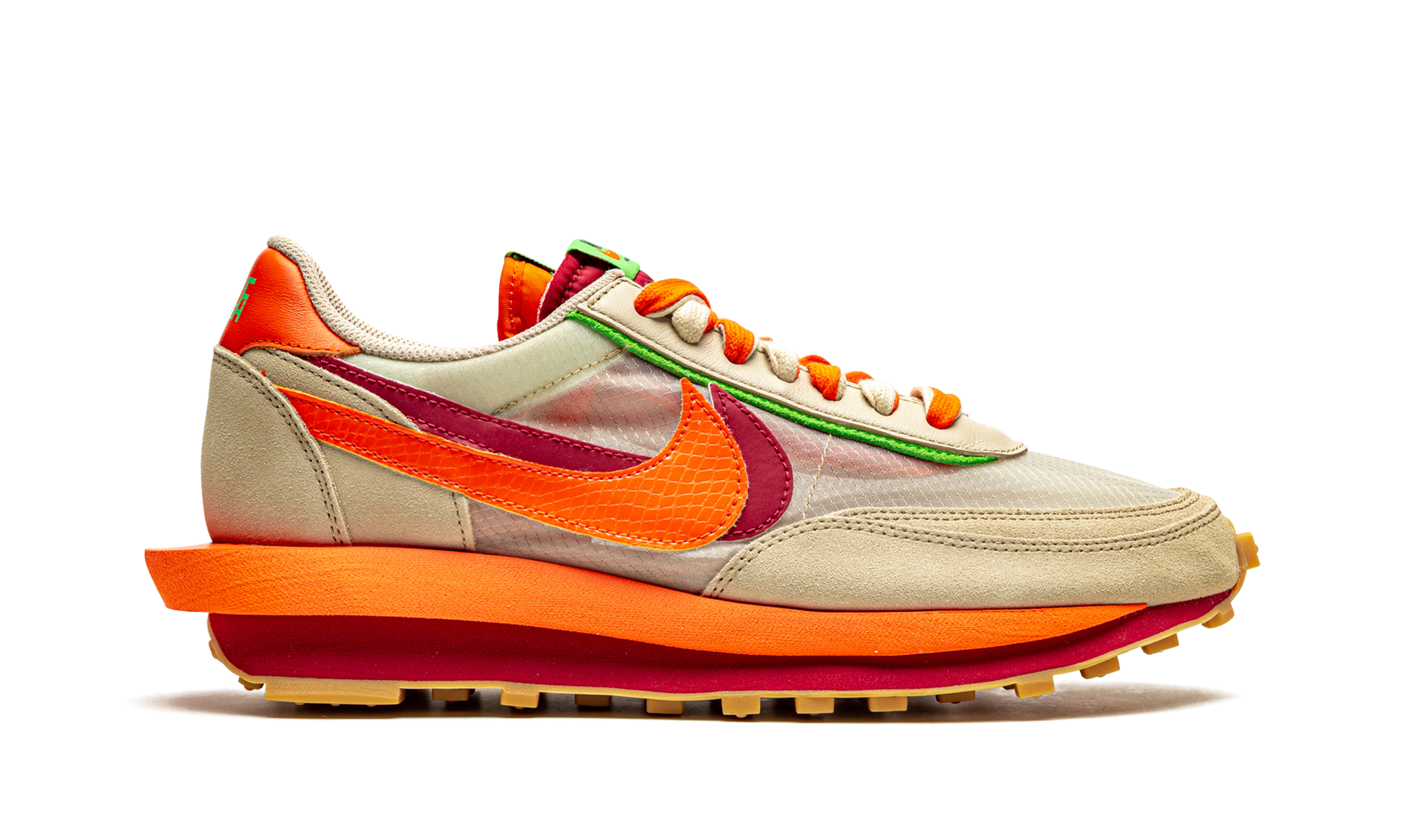 nike ld waffle sacai clot kiss of death net orange blaze+DH1347-100+right view
