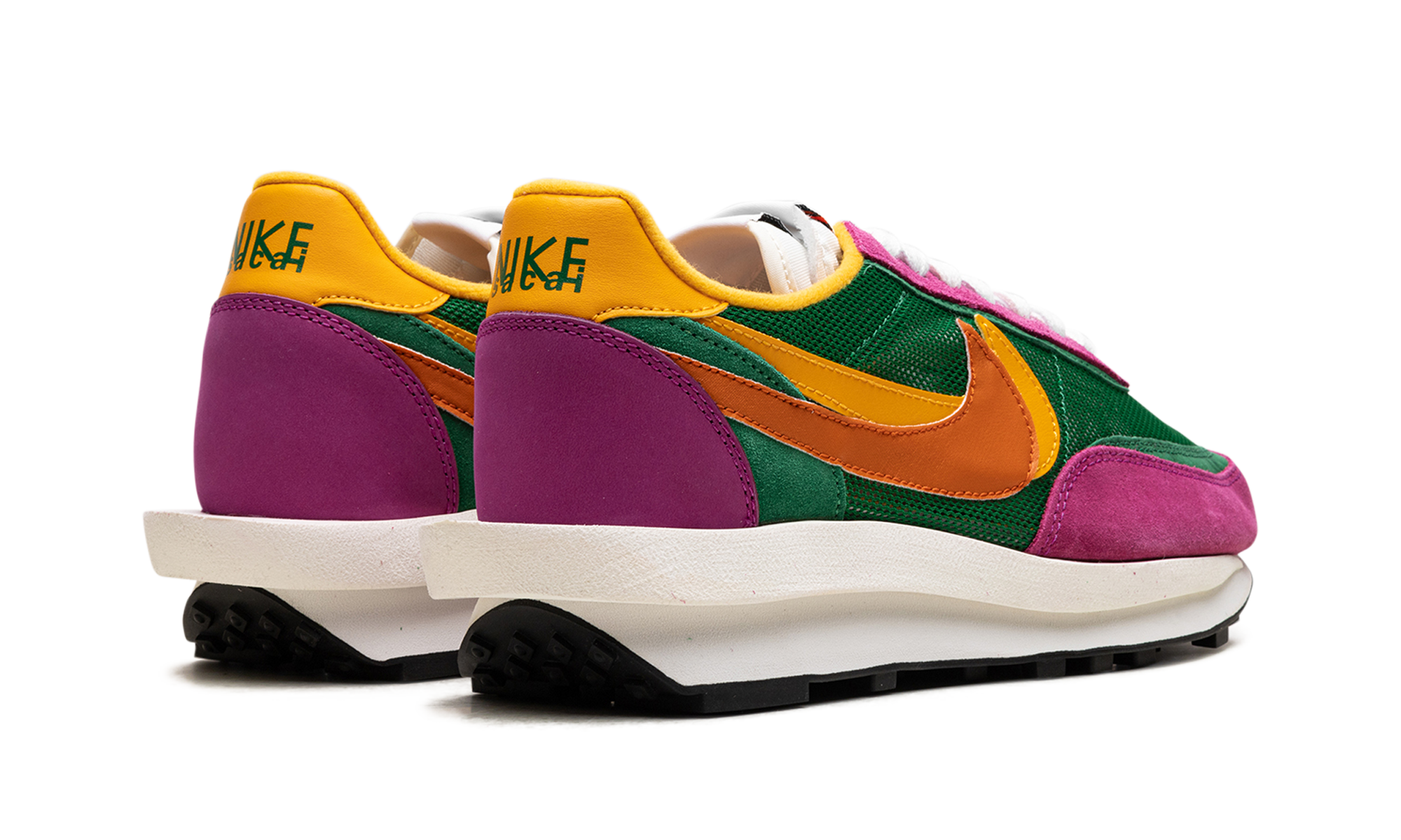 nike ld waffle sacai pine green+BV0073-301+diagnol right behind view