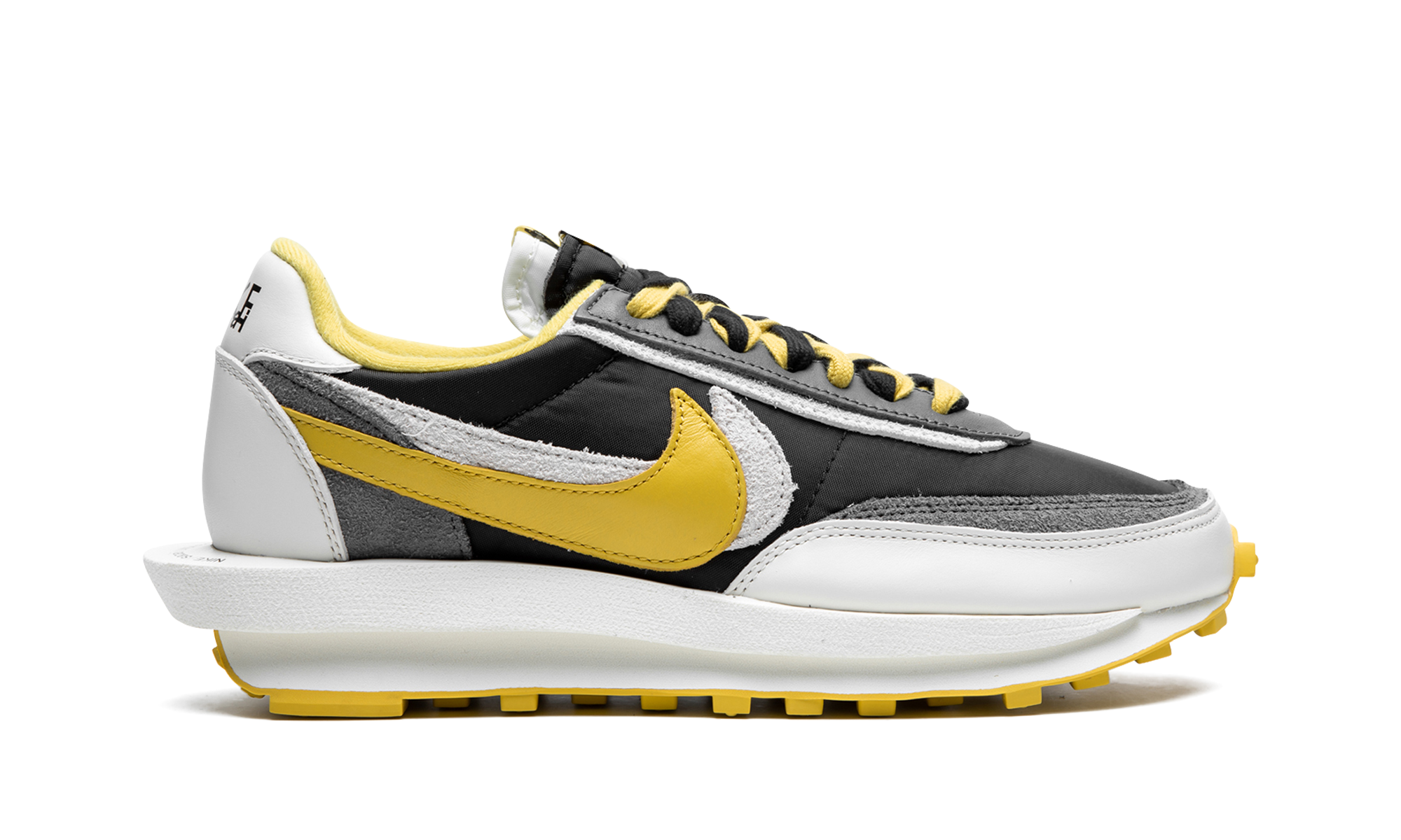 nike ld waffle sacai undercover black bright citron+DJ4877-001+right view