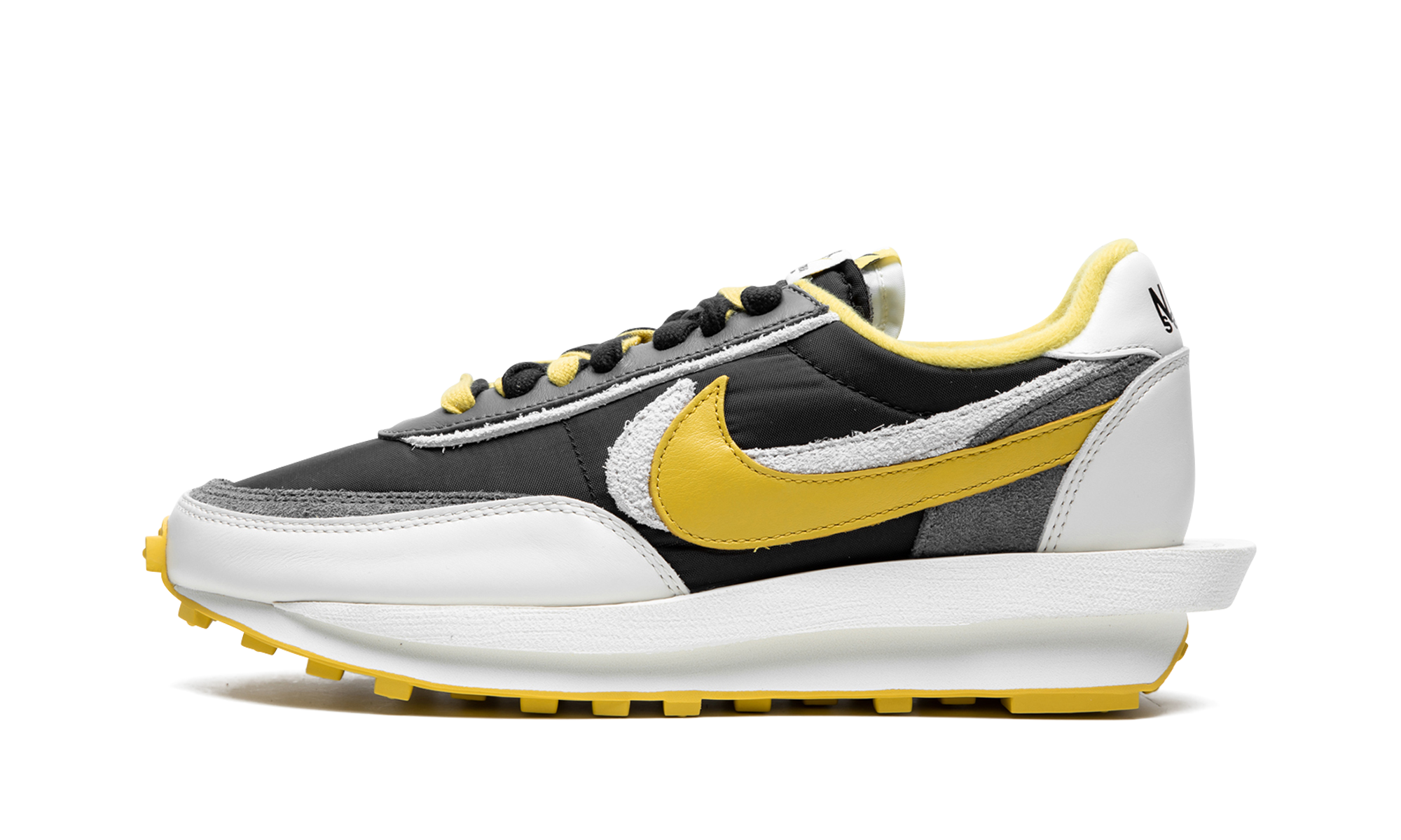 nike ld waffle sacai undercover black bright citron+DJ4877-001+diagnol right view 1