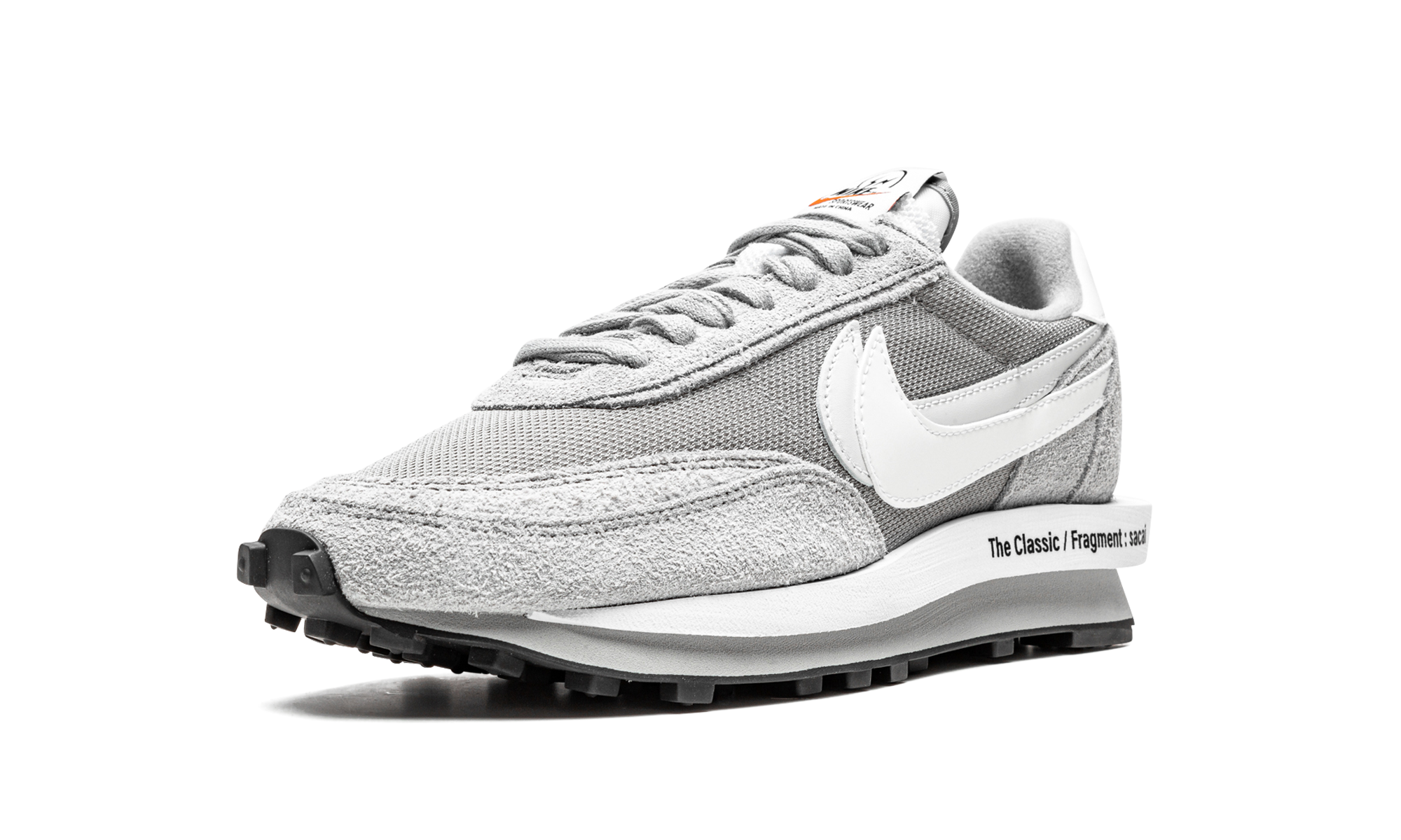 nike ld waffle sf sacai fragment grey+DH2684-001+left diagnol single view