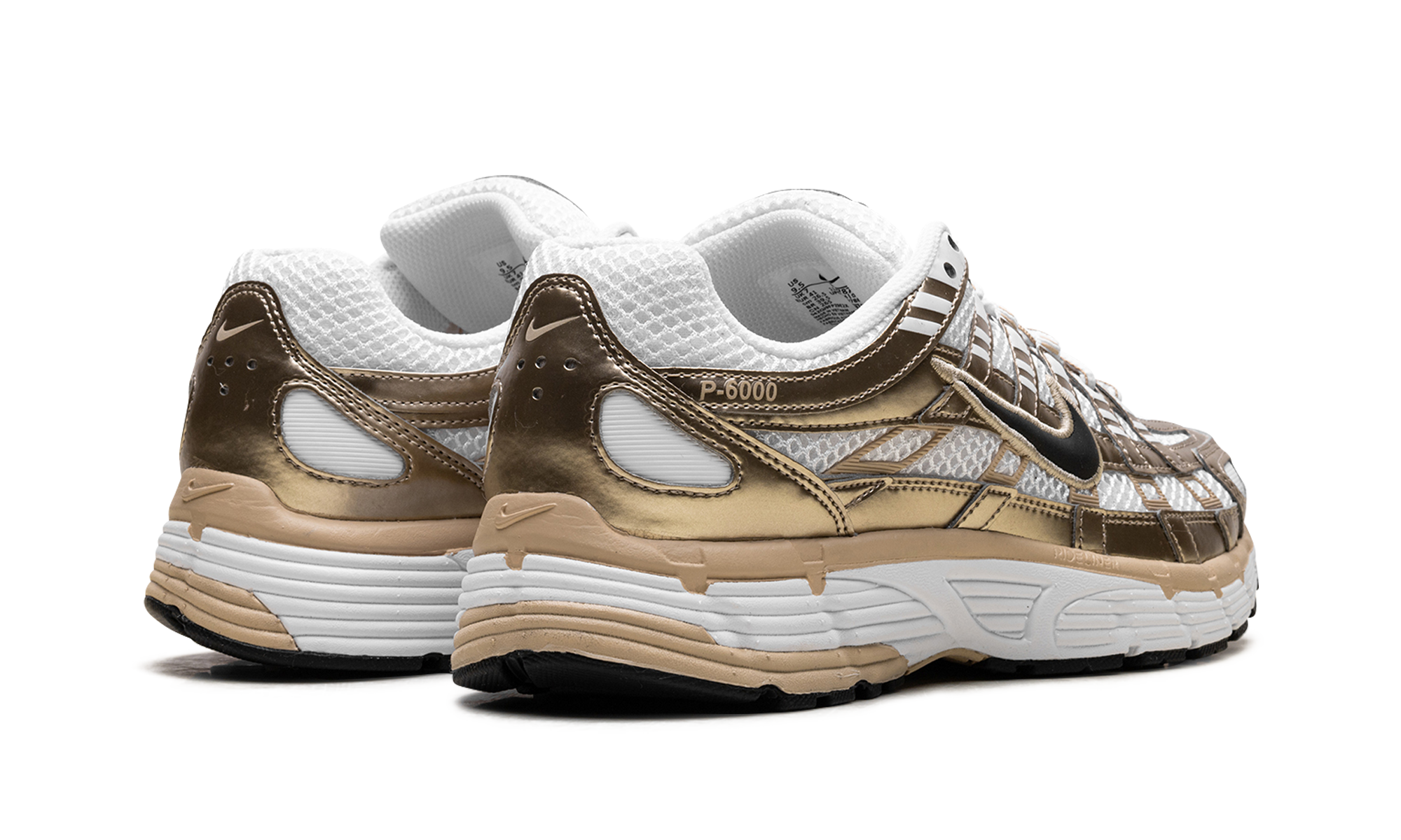 nike p 6000 gold women s+IF1787-100+diagnol right behind view