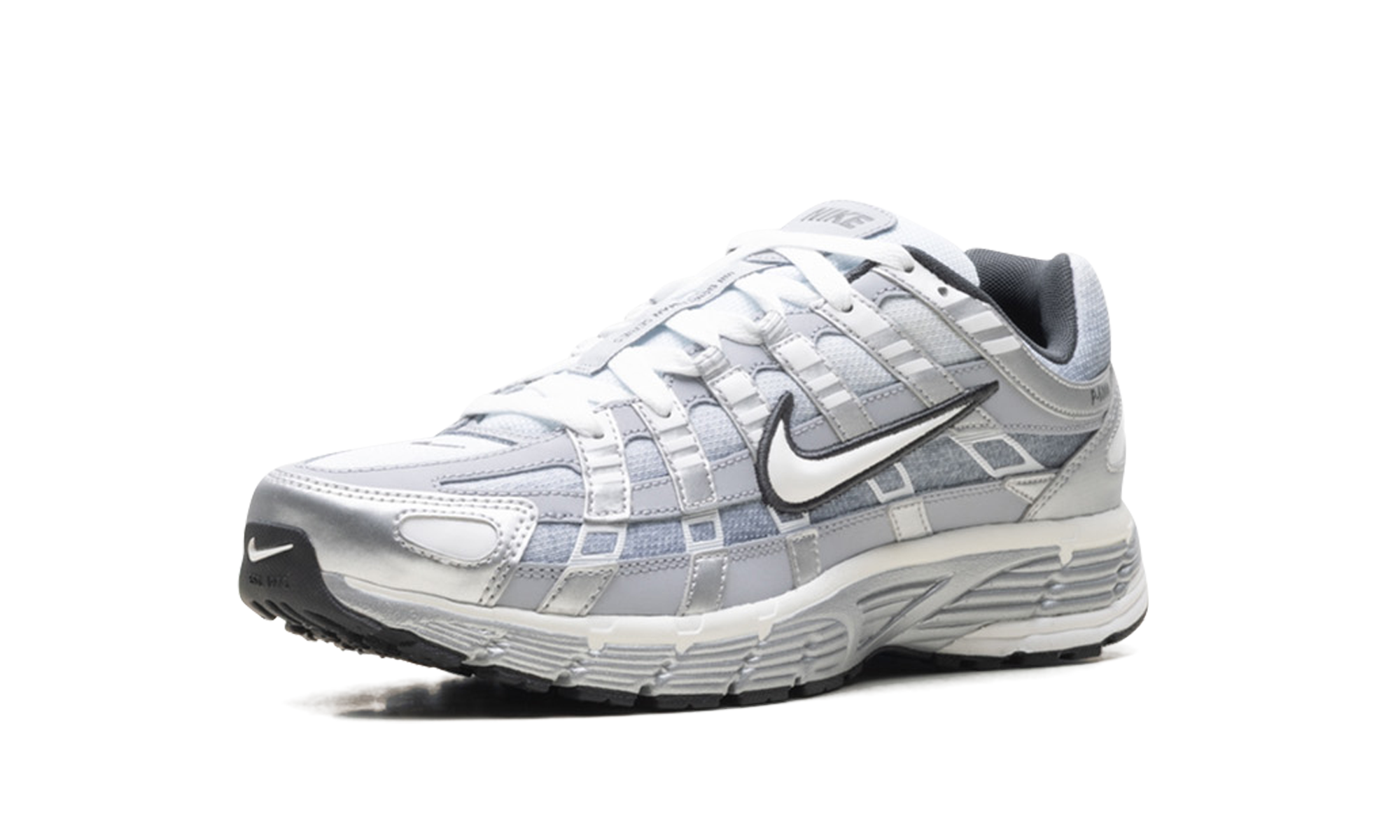 nike p 6000 metallic silver summit white wolf grey+IH4465-095+left diagnol single view