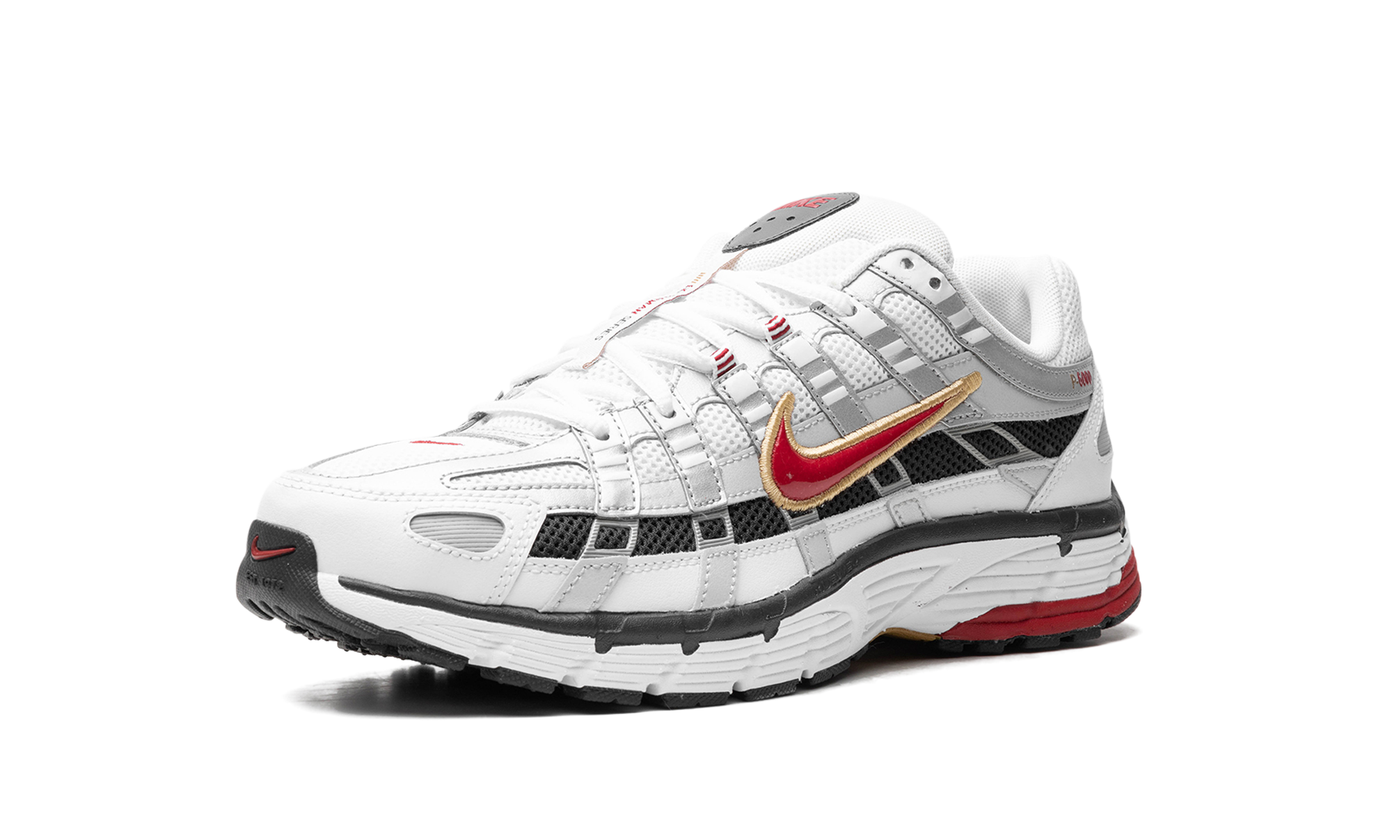 nike p 6000 platinum varsity red+CD6404-102+left diagnol single view