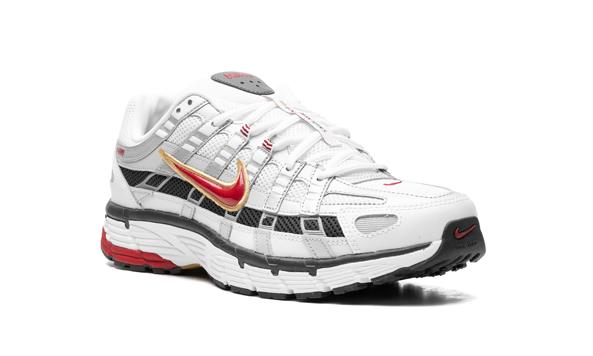nike p 6000 platinum varsity red+CD6404-102+diagnol right view