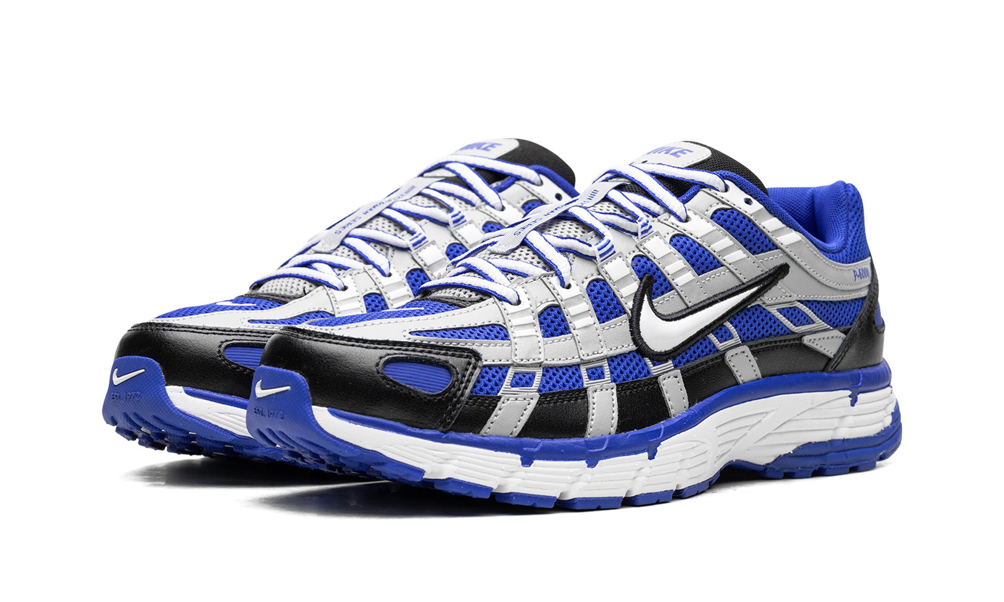 nike p 6000 racer blue flat silver+CD6404-400+diagnol left view