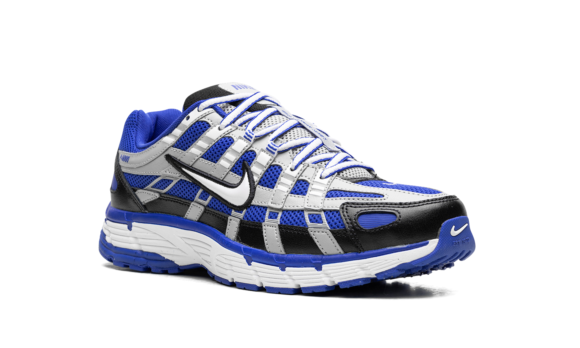 nike p 6000 racer blue flat silver+CD6404-400+diagnol right view