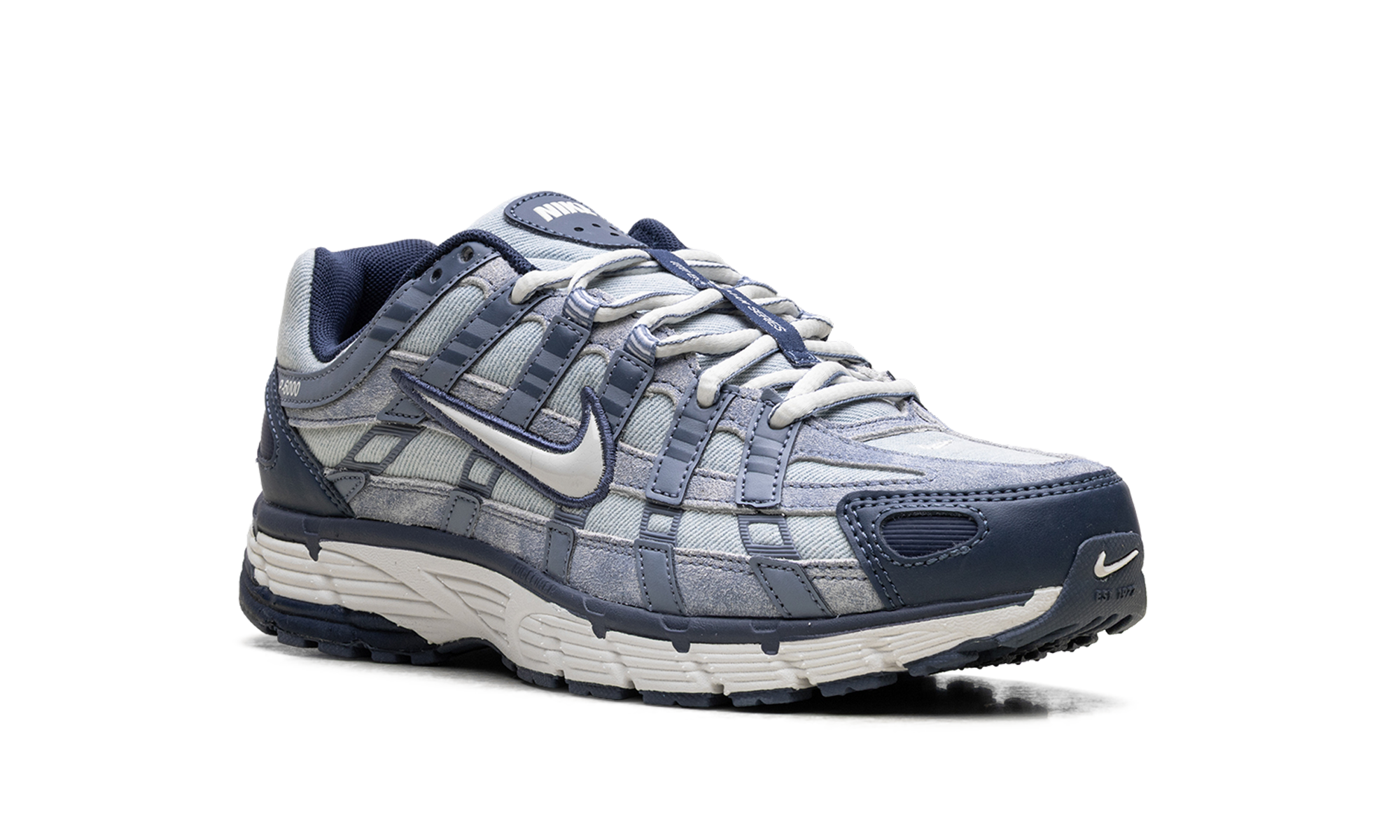 nike p 6000 se worn blue denim+IH3646-499+diagnol right view
