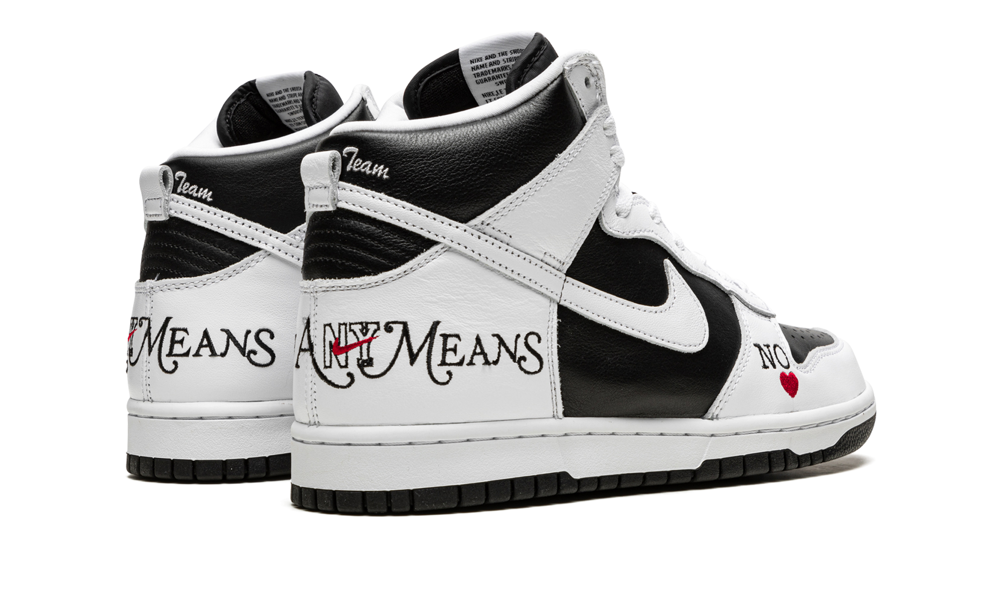 nike sb dunk high supreme by any means black+DN3741-002+diagnol right behind view