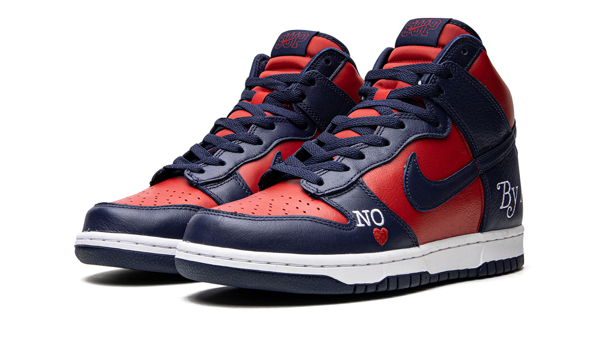 nike sb dunk high supreme by any means navy+DN3741-600+diagnol left view