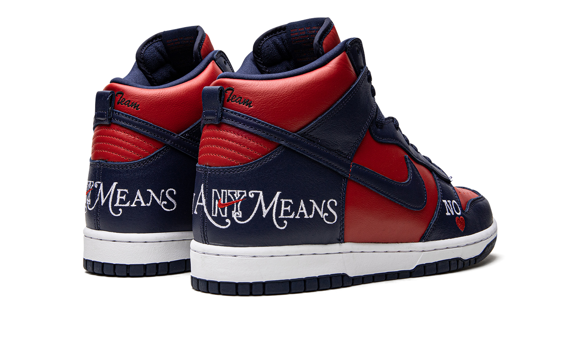 nike sb dunk high supreme by any means navy+DN3741-600+diagnol right behind view