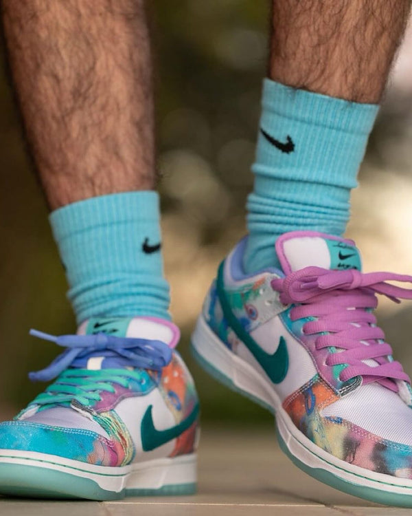 Nike SB Dunk Low Futura Laboratories Bleached Aqua, Lifestyle View 3, SKU HF6061-400