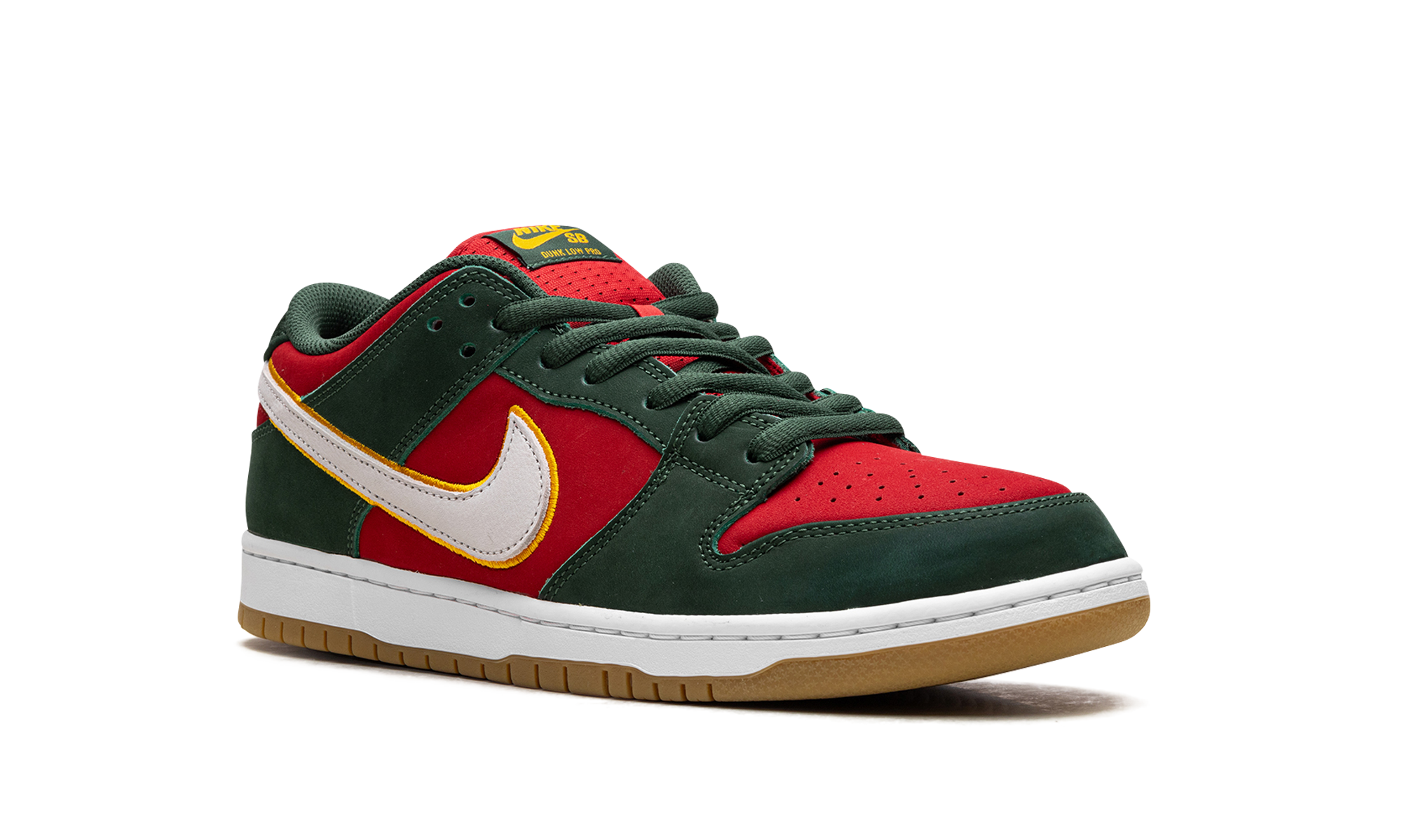 nike sb dunk low pro prm seattle supersonics+FZ1287-300+diagnol right view
