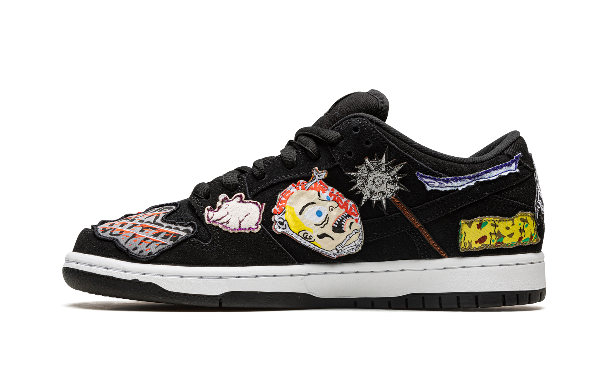 nike sb dunk low pro qs neckface+DQ4488-001+diagnol right view 2