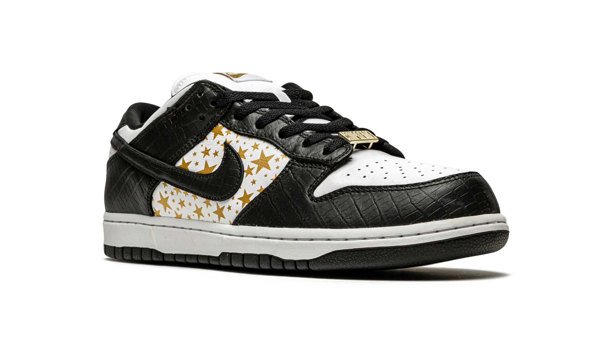 nike sb dunk low supreme stars black 2021+DH3228-102+diagnol right view