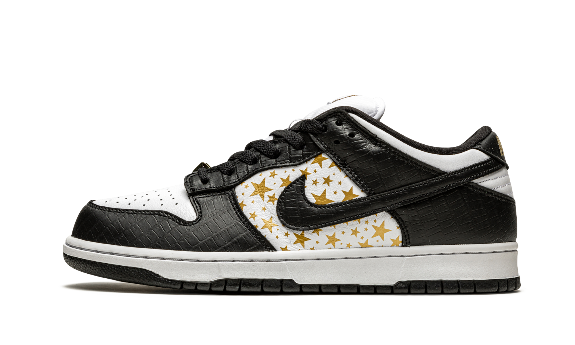 nike sb dunk low supreme stars black 2021+DH3228-102+diagnol right view 1