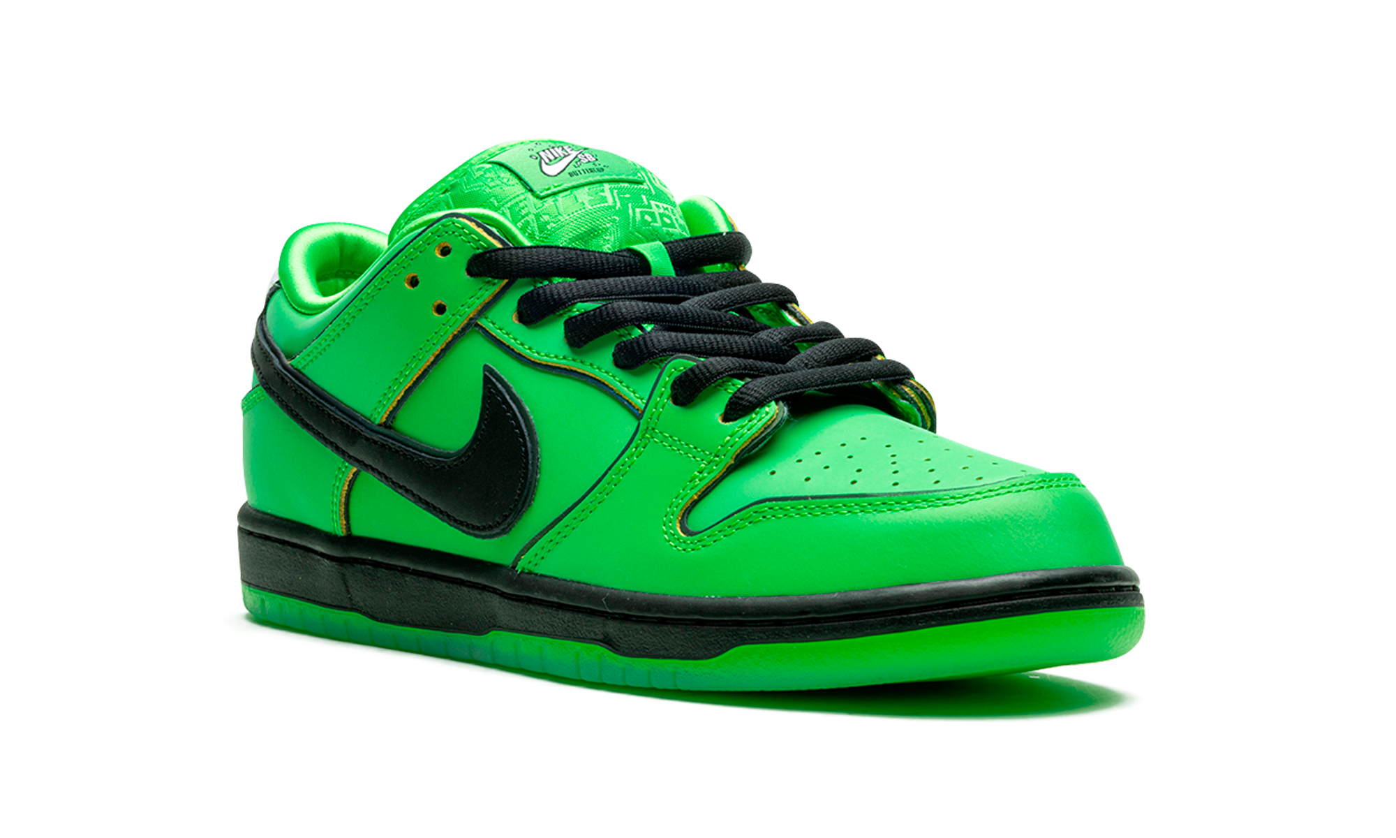 nike sb dunk low the powerpuff girls buttercup+FZ8319-300+diagnol right view