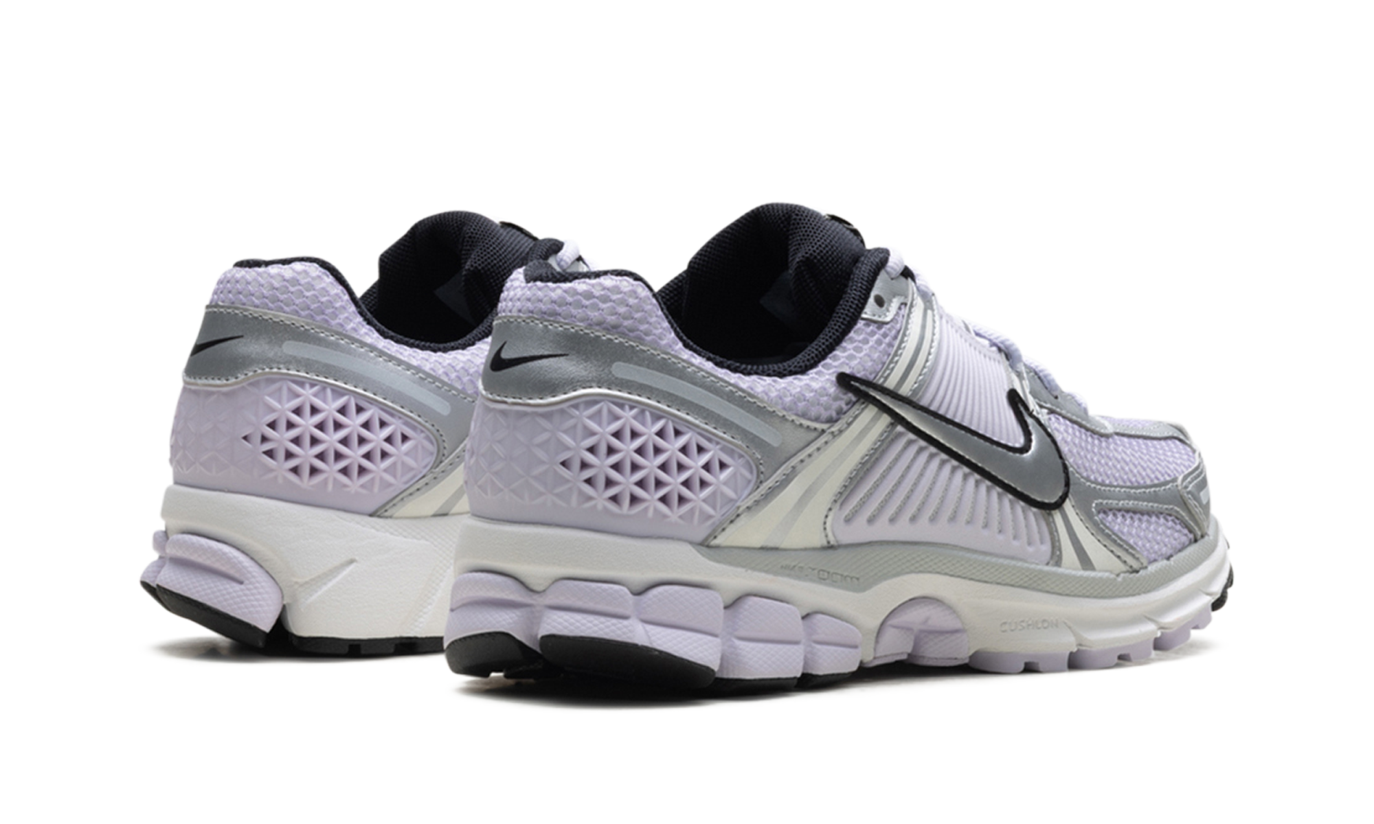 nike zoom vomero 5 barely grape photon dust summit white metallic silver women s+IB7253-500+diagnol right behind view
