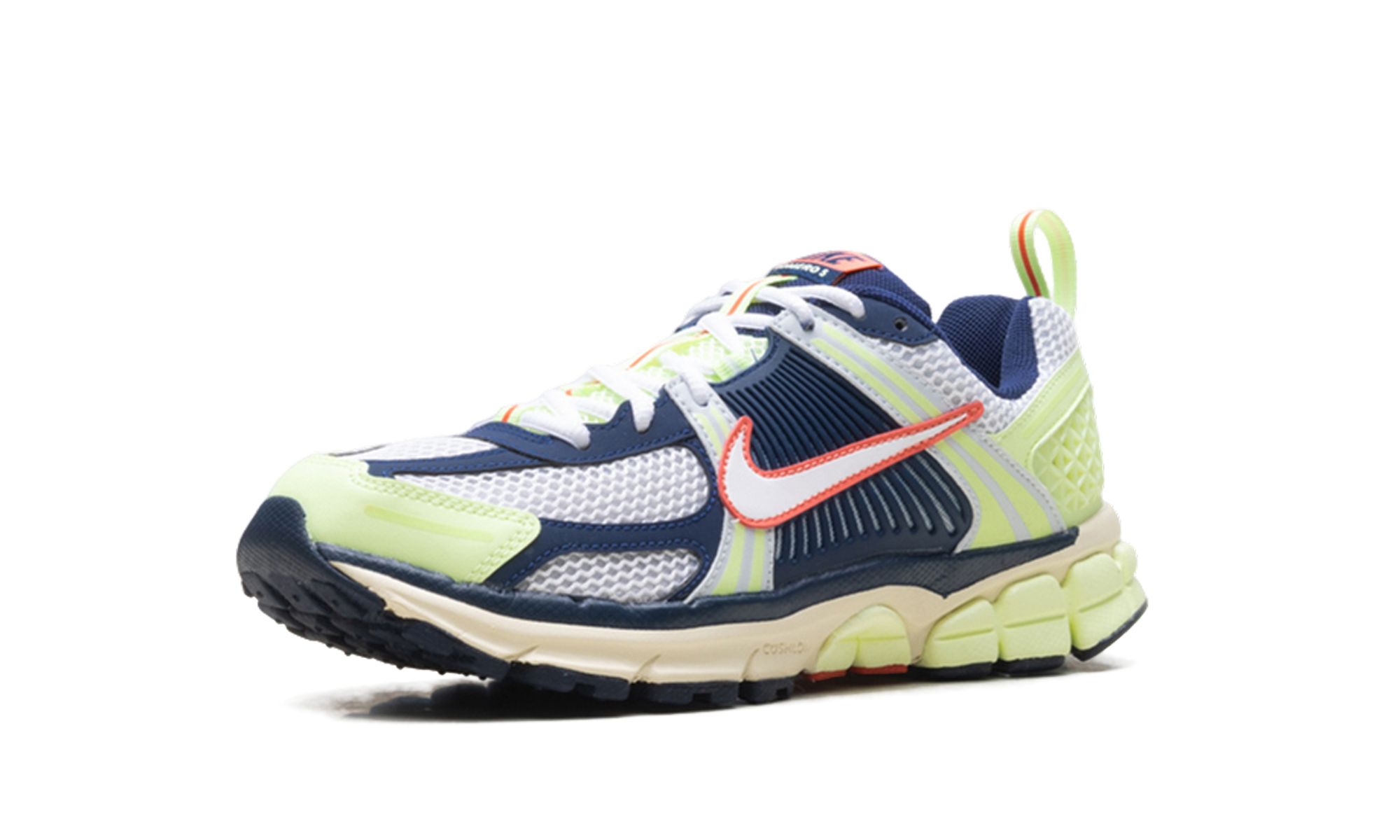 nike zoom vomero 5 barely volt midnight navy pure platinum white gs+IB4406-701+left diagnol single view