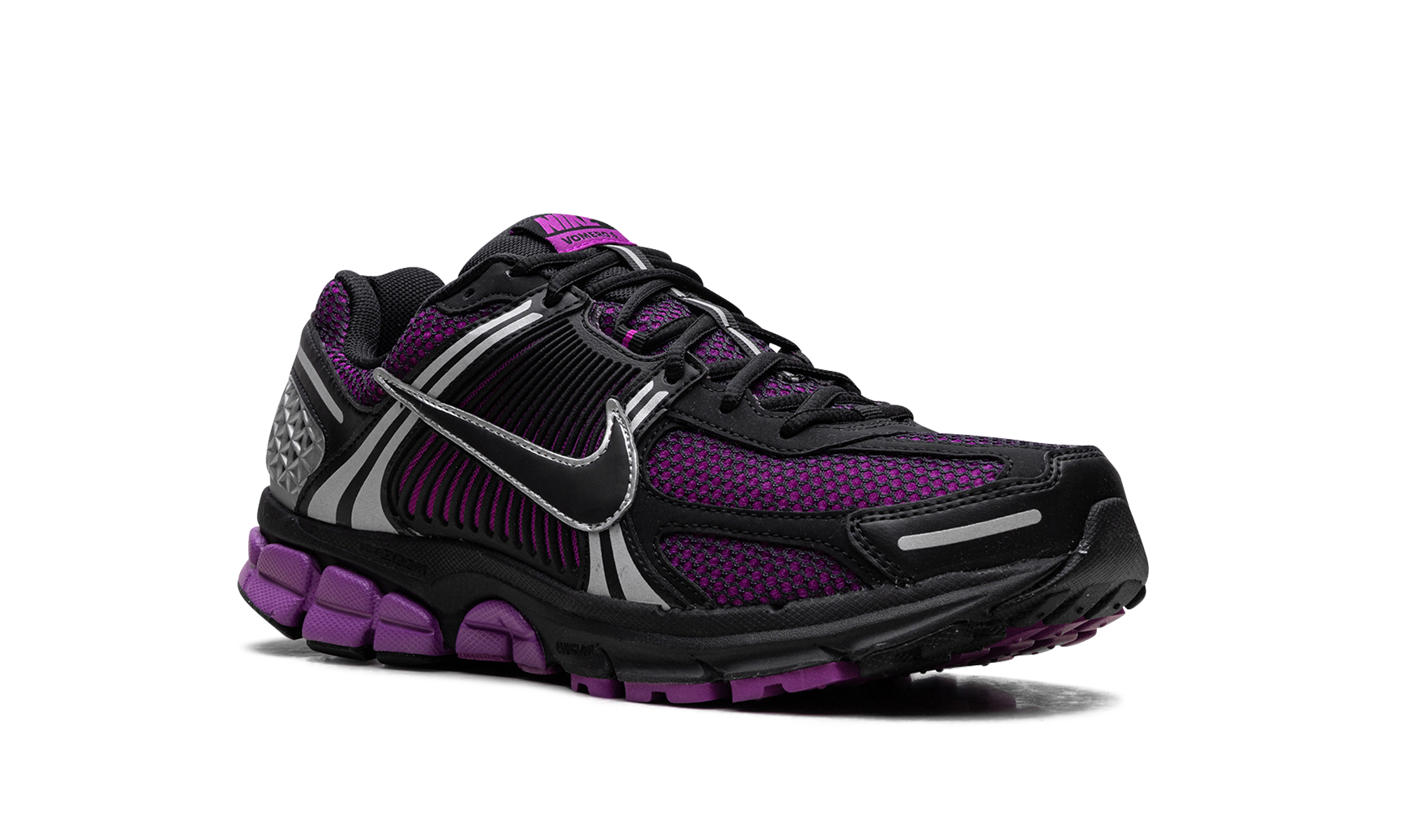 nike zoom vomero 5 black vivid purple+FB9149-500+diagnol right view