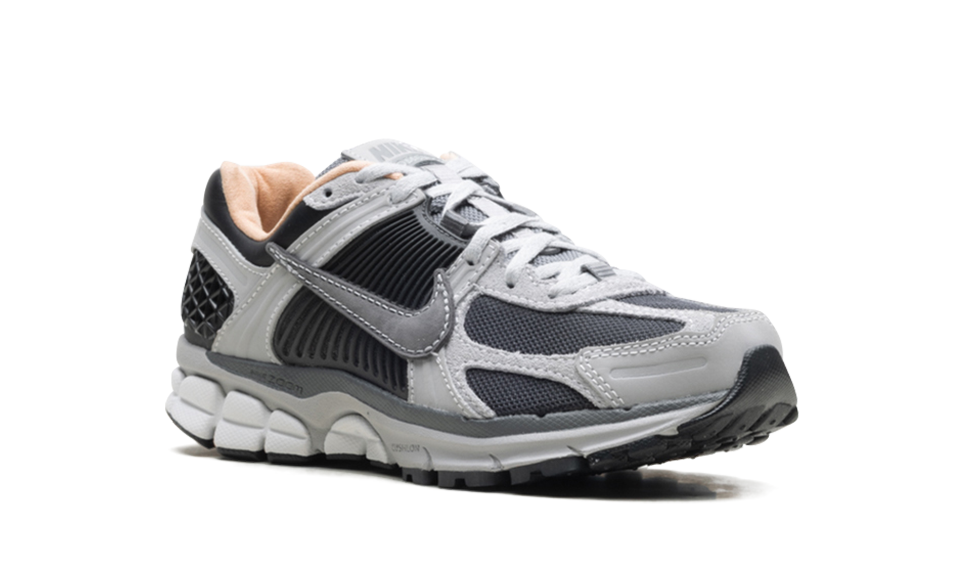 nike zoom vomero 5 dark smoke grey vachetta+HV5982-001+diagnol right view