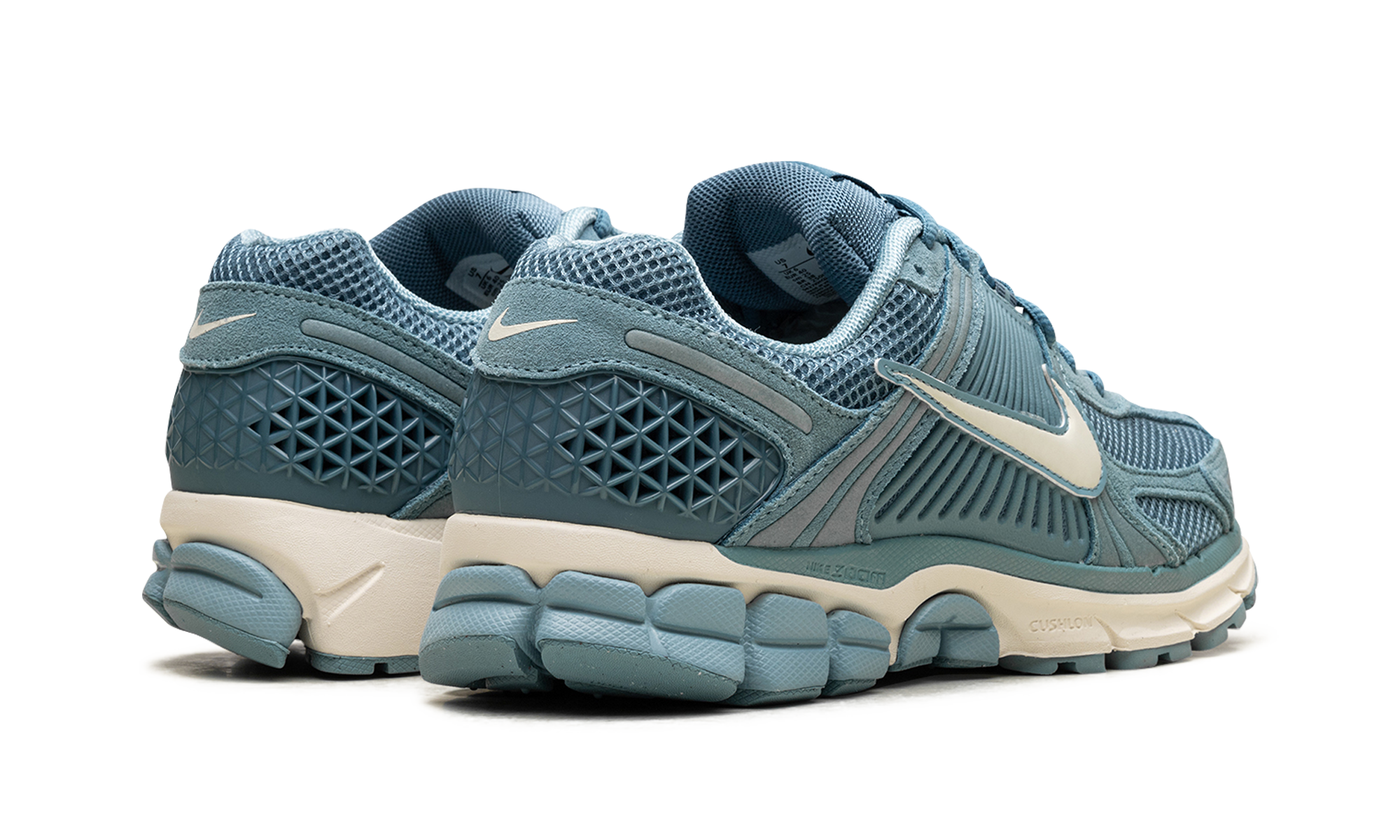 nike zoom vomero 5 denim turquoise+HF1553-400+diagnol right behind view
