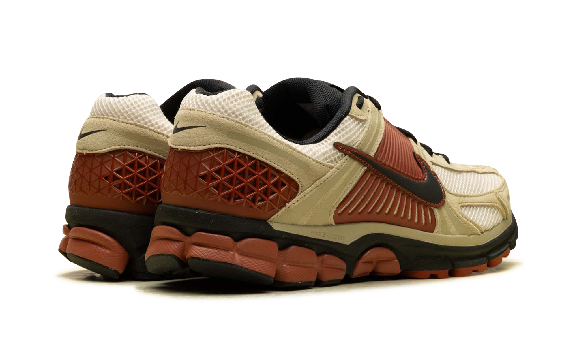 nike zoom vomero 5 desert khaki light orewood brown mars stone black+HF1553-201+diagnol right behind view